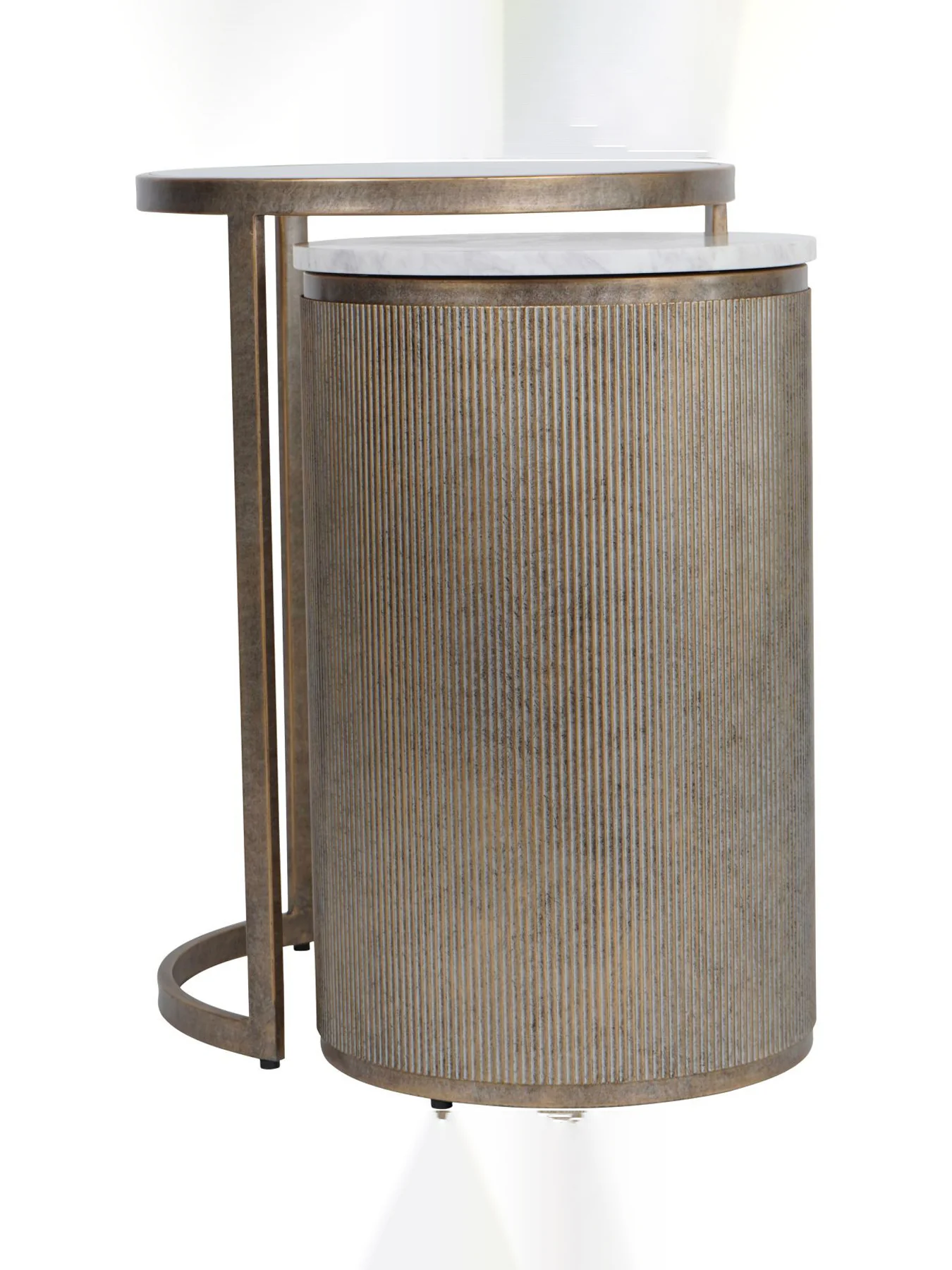 Belvedere Aged Gold Set Of 2 Nesting Side Tables - Image 2