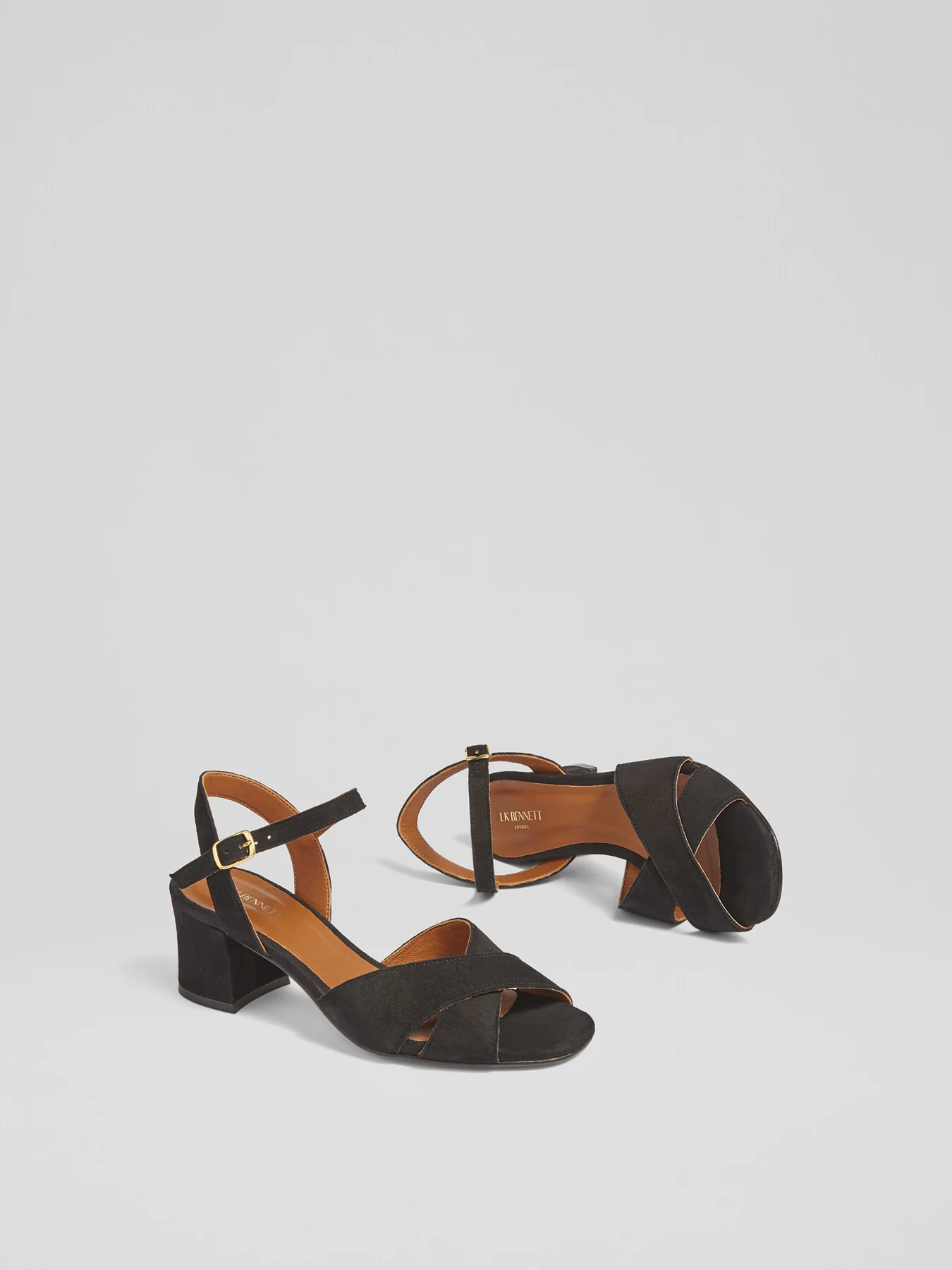 Alba Kid Suede Cross Front Sandal - Image 3