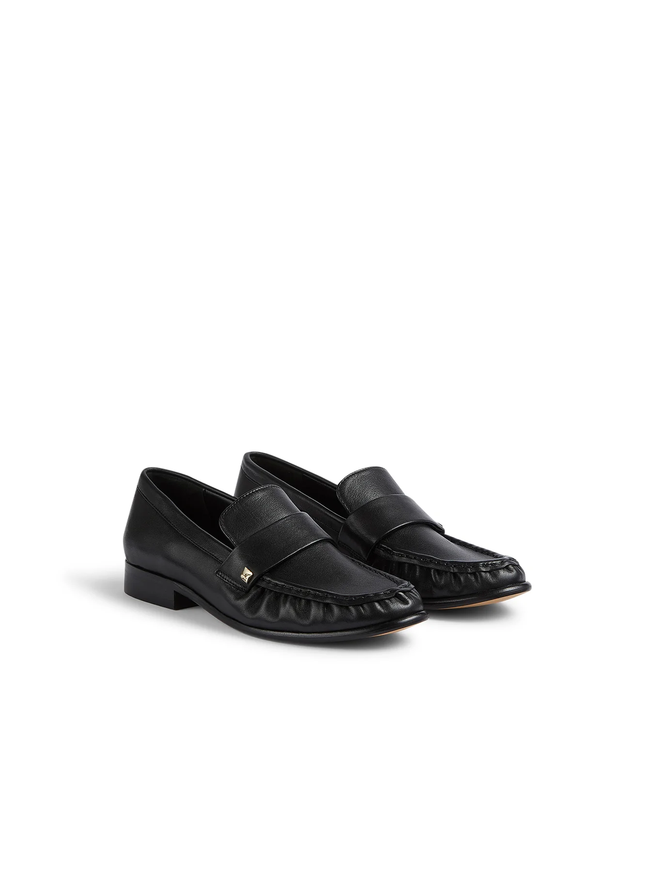Black Adira Black Nappa Leather Stud Loafer - Image 2