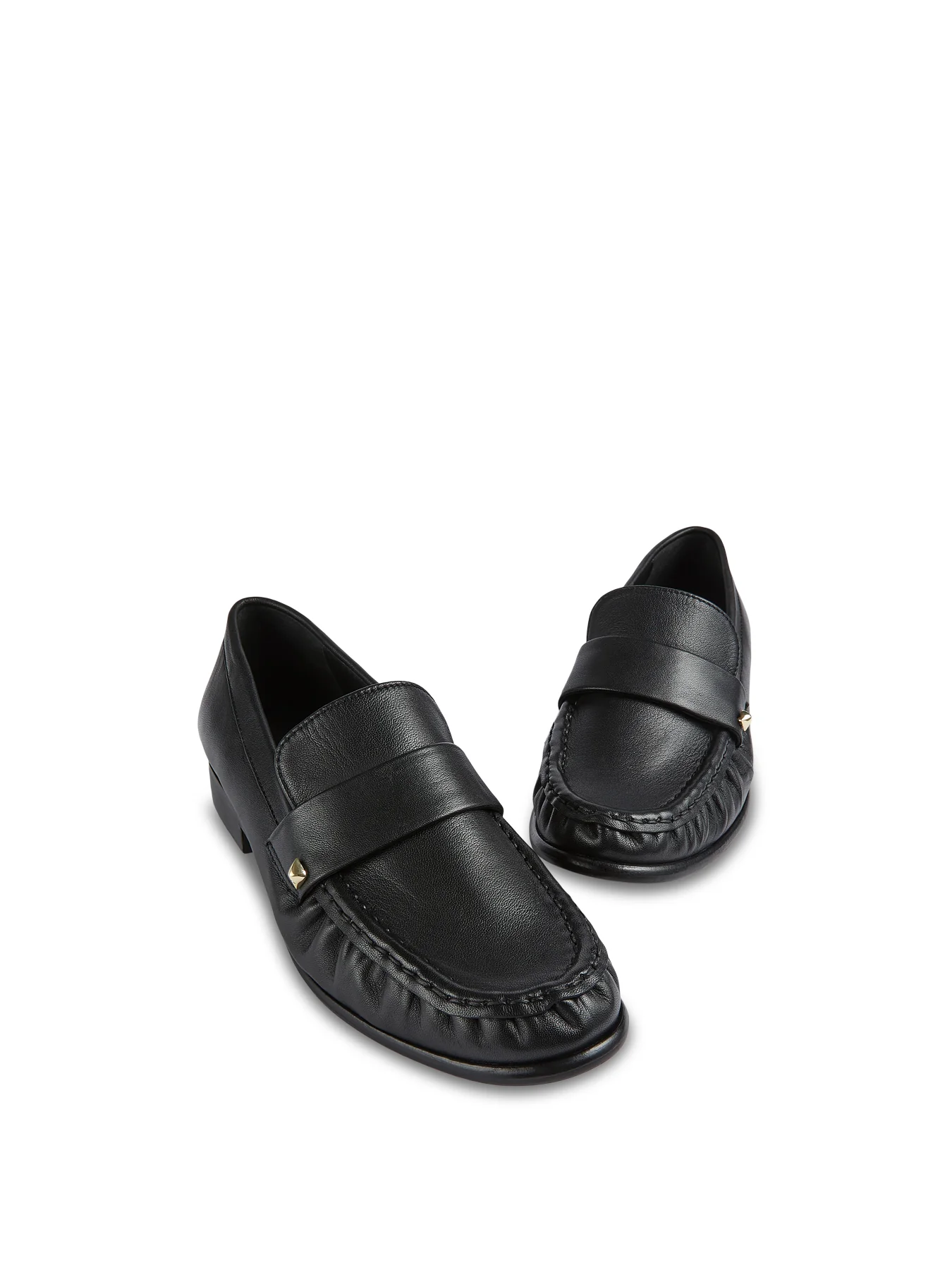 Black Adira Black Nappa Leather Stud Loafer - Image 3