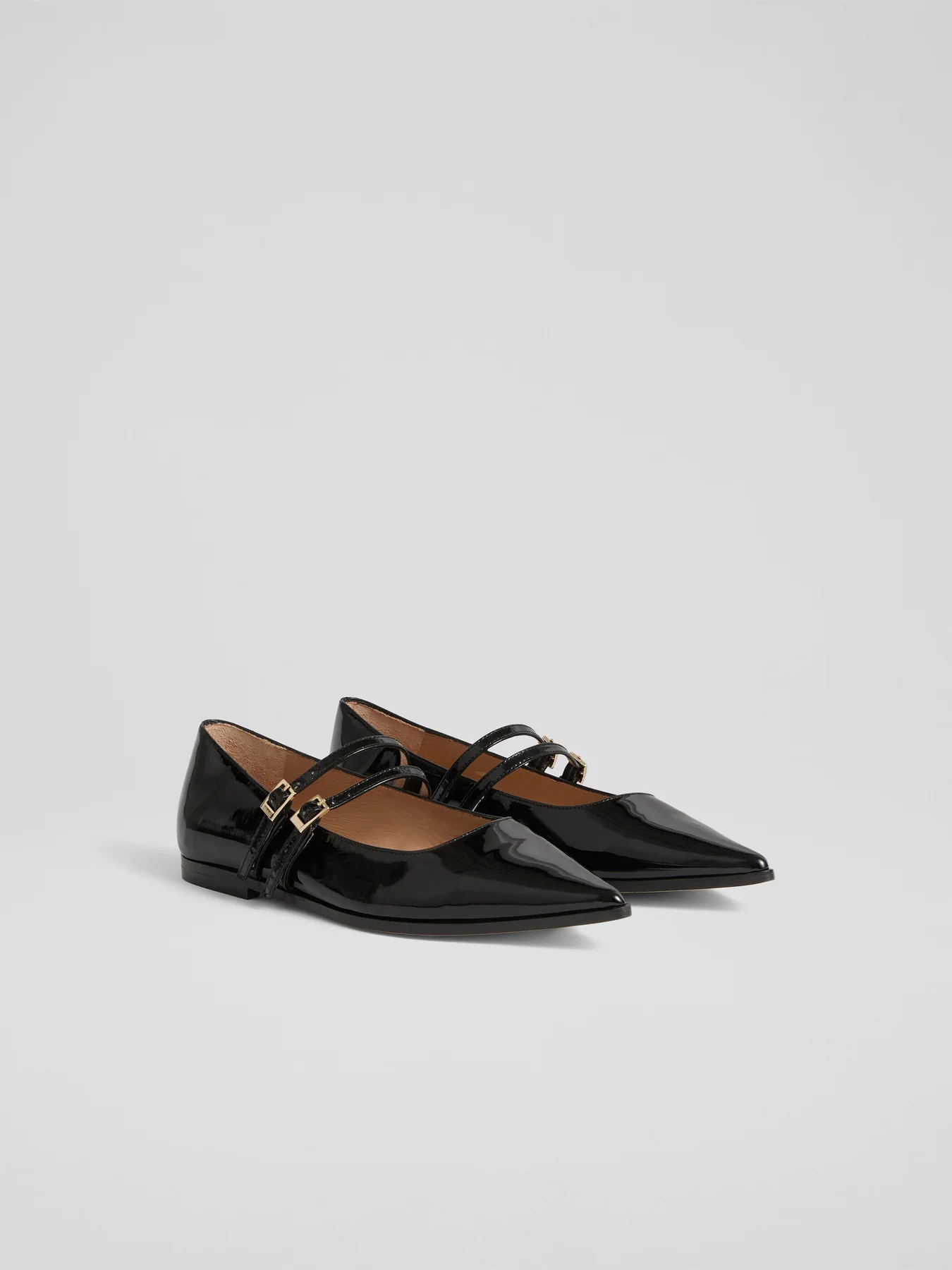 Lulu Black Patent Strap Rand Flat Black - Image 2