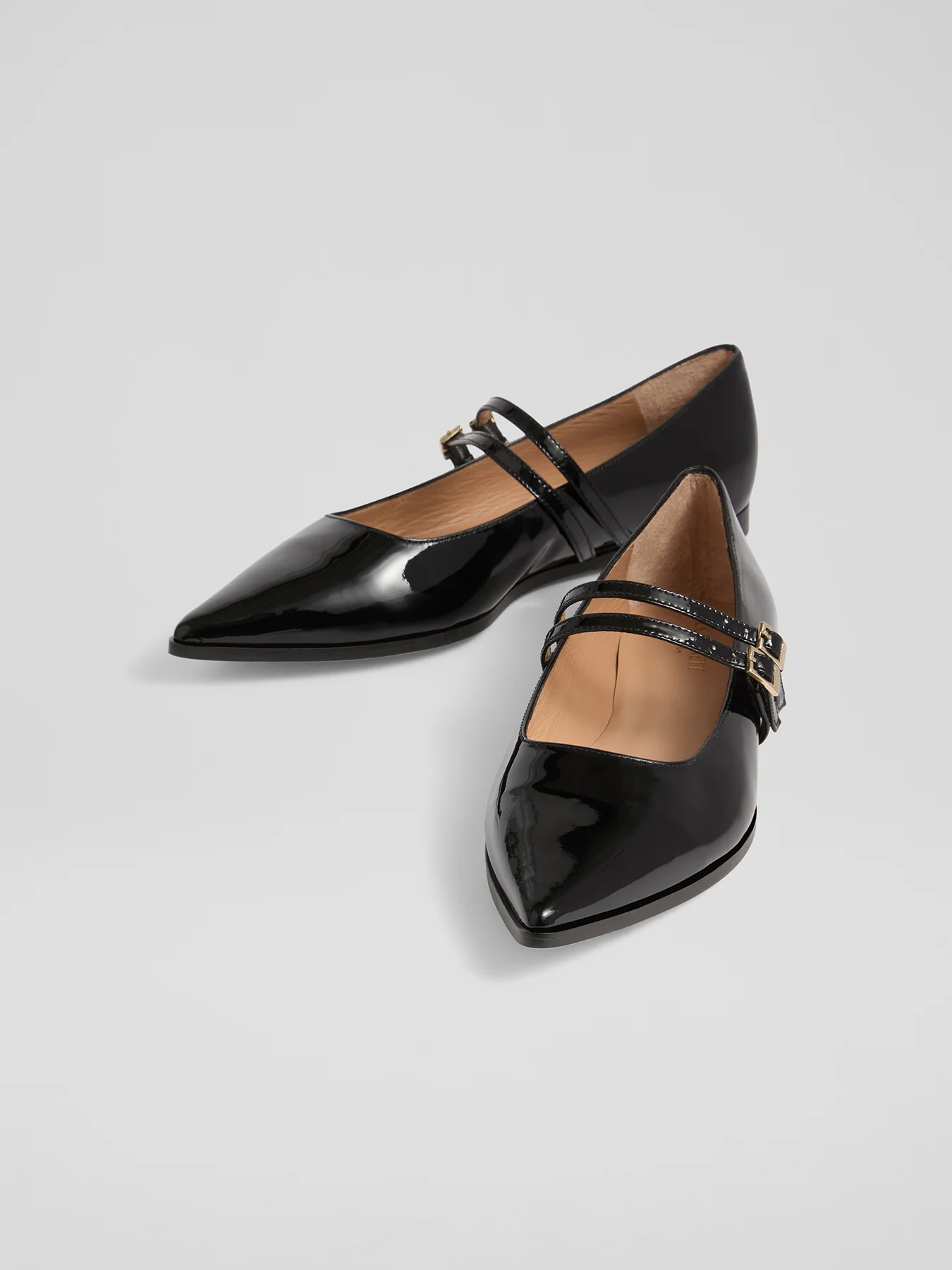 Lulu Black Patent Strap Rand Flat Black - Image 3