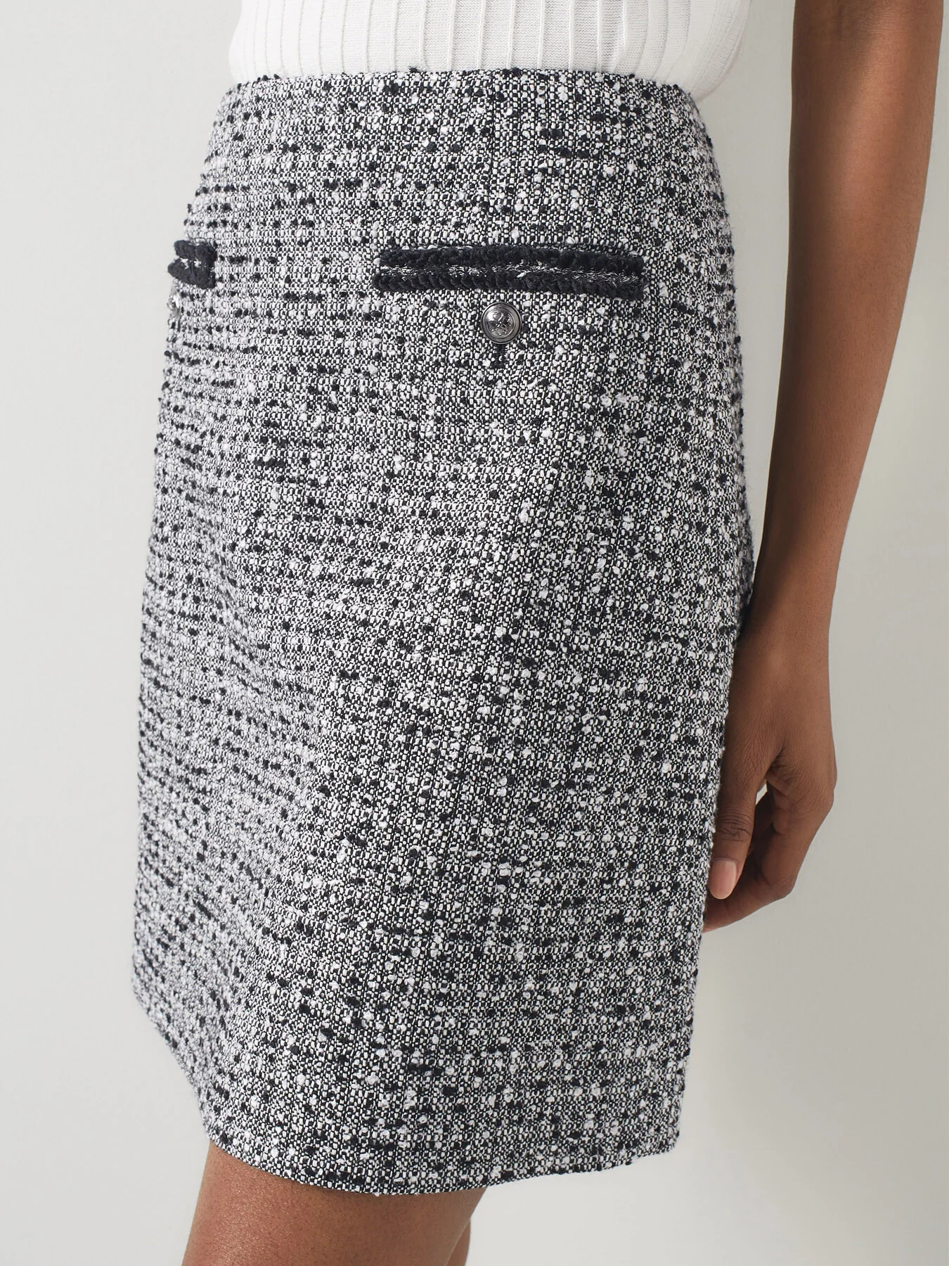 Charlie & Ivory Tweed & Trim Skirt - Image 4
