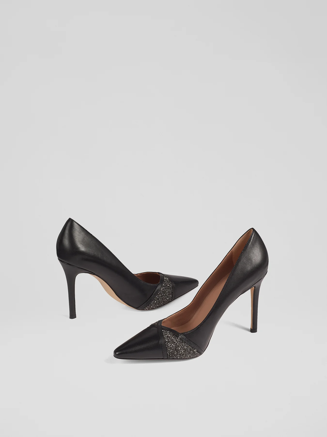 Crystal Black Court Shoes Black - Image 2