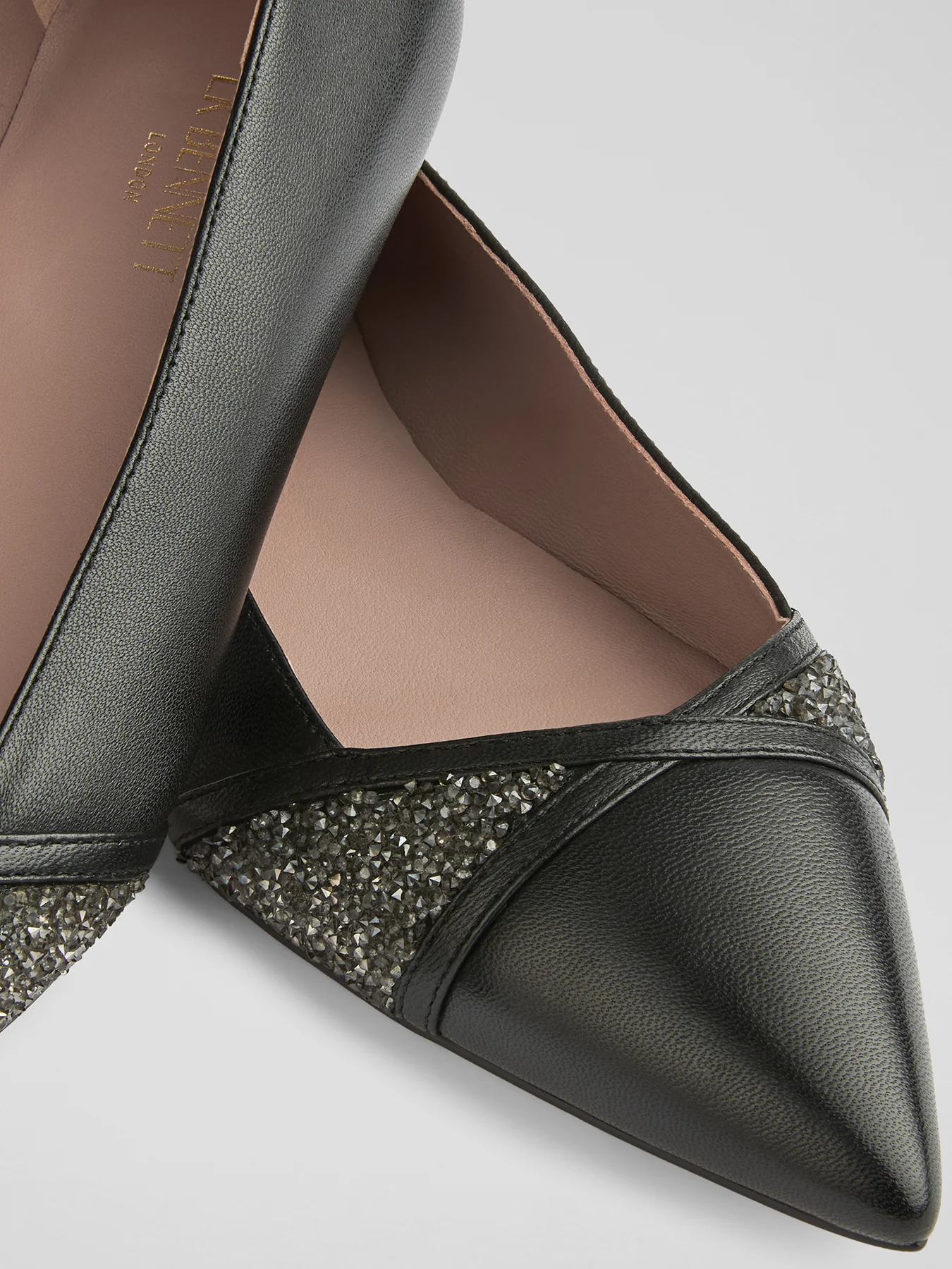 Diane Detail Pointed Flats Black - Image 3
