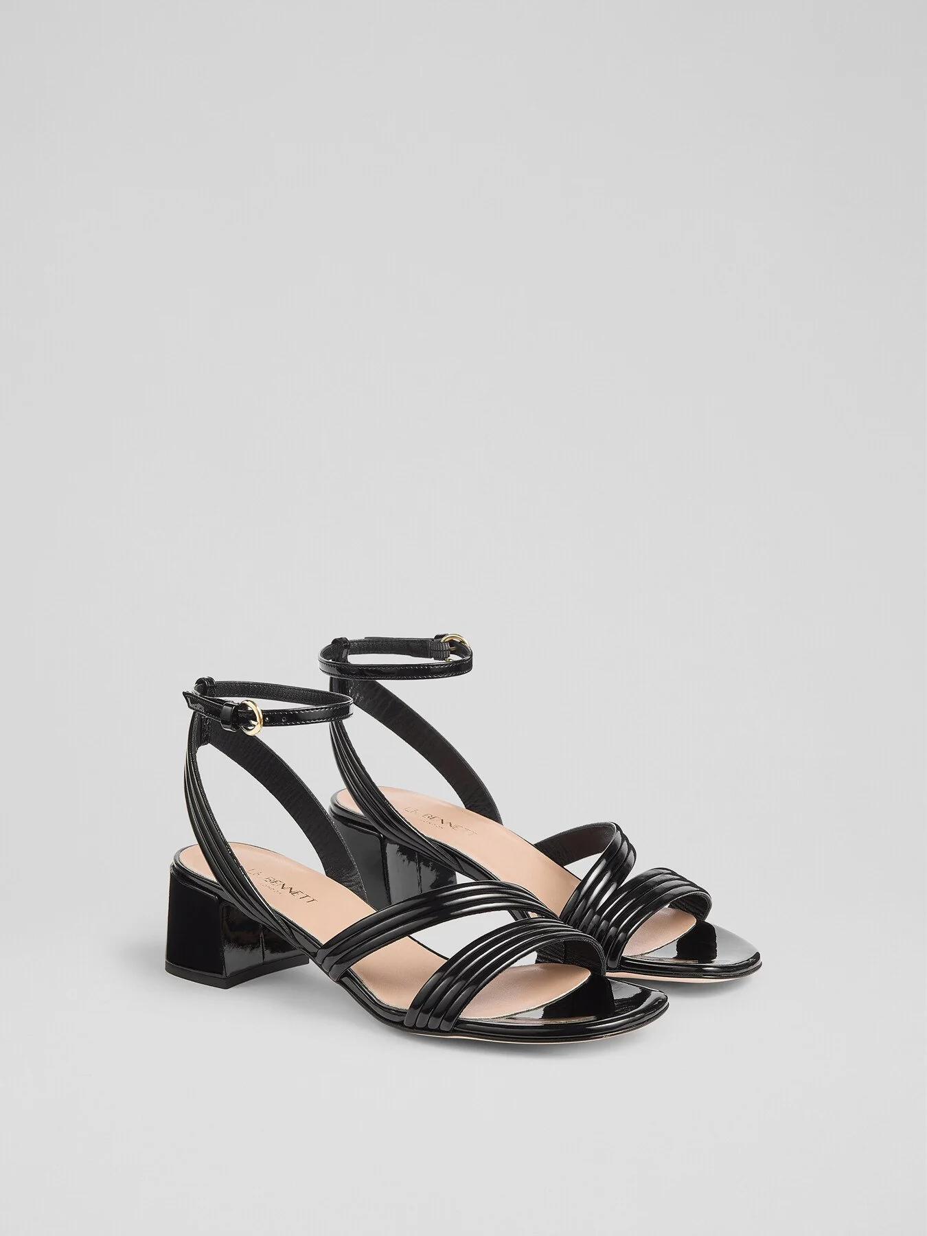 Etta Patent Pu Straps Low Block Heel - Image 2