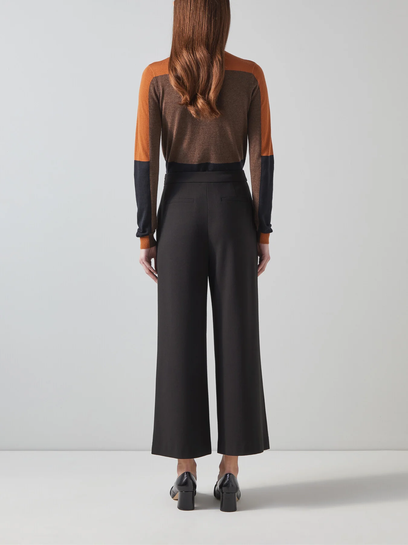 Eva Wide Crop Pleat Trouser - Image 3
