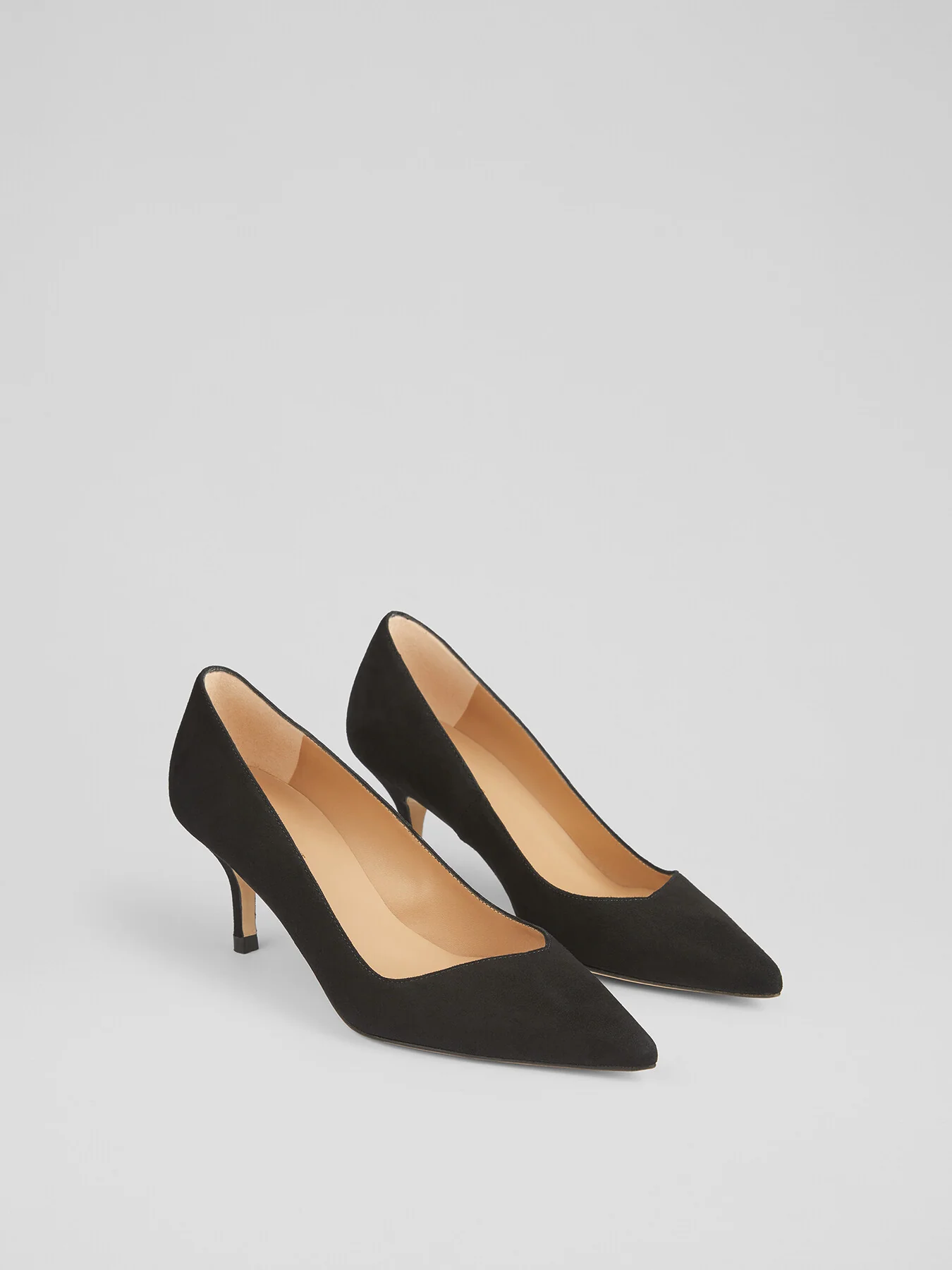 Farah Suede Asymmetric Kitten Heel Courts - Image 2