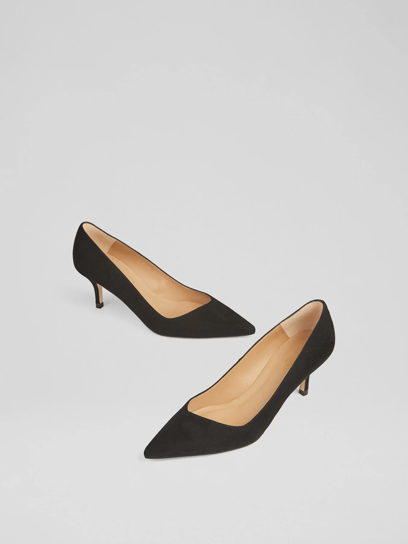 Farah Suede Asymmetric Kitten Heel Courts - Image 3