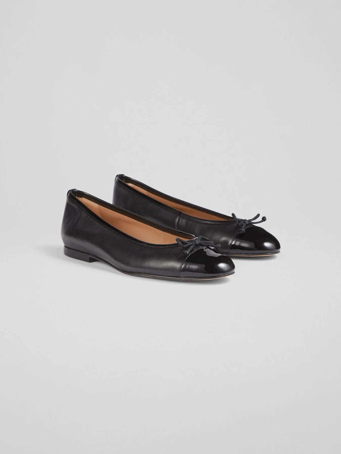 Kara Leather And Patent Toe Cap Ballerina Flats - Image 2