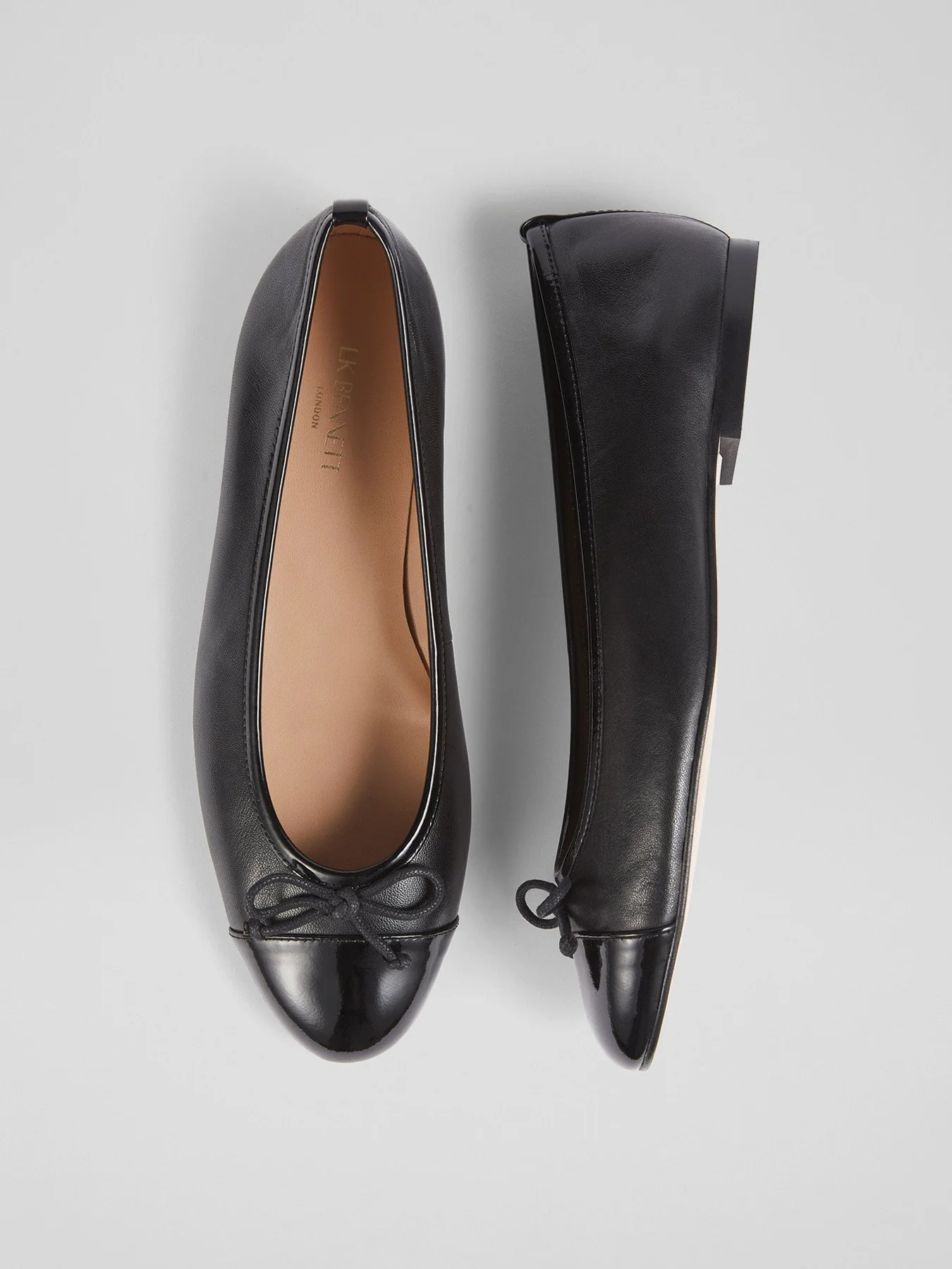 Kara Leather And Patent Toe Cap Ballerina Flats - Image 3