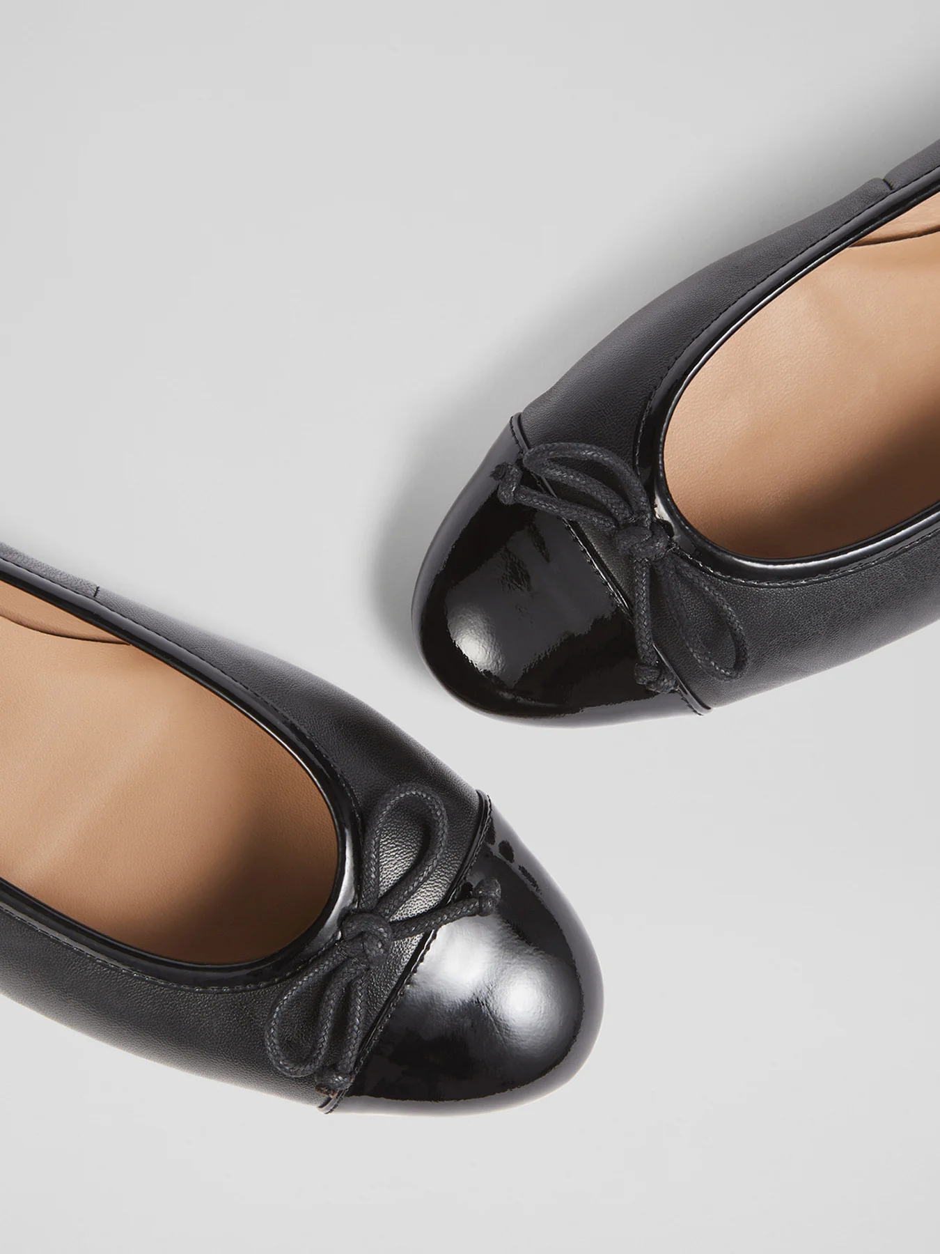Kara Leather And Patent Toe Cap Ballerina Flats - Image 4
