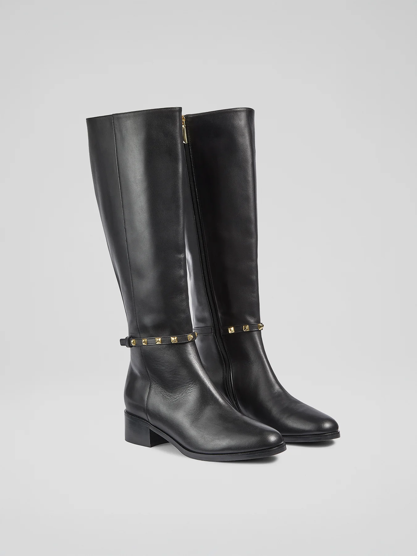 Stevie Leather Knee Boots Black - Image 2