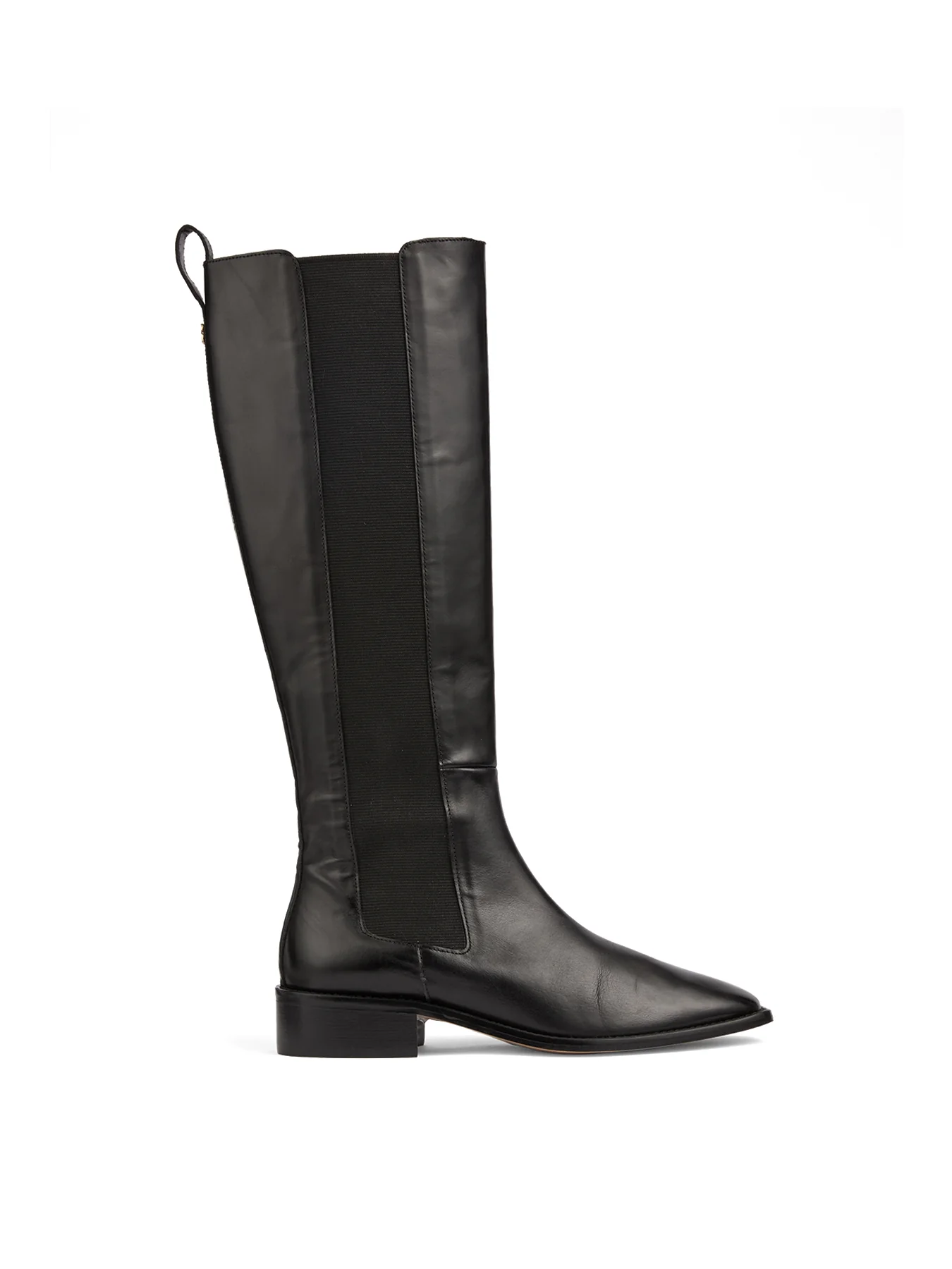 Zara Leather Knee Boots Black