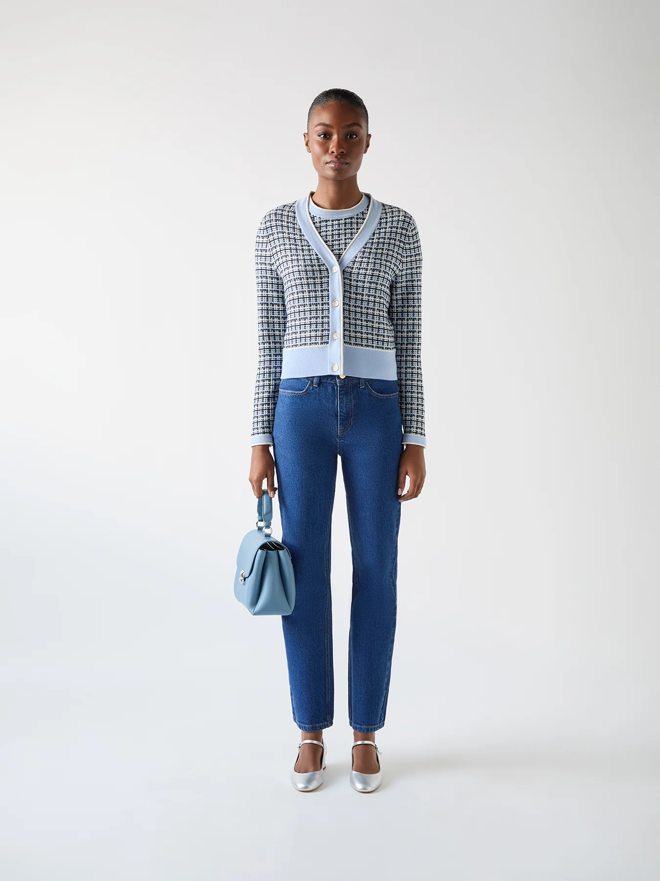 Blue Honey Cotton Blend Blue Cardigan - Image 2