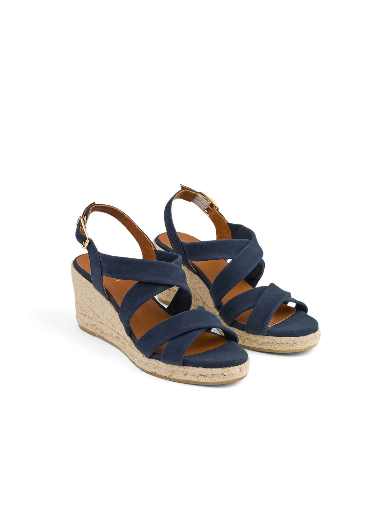 Brown Mariana Tan Suede Multi Strap Wedge - Image 2