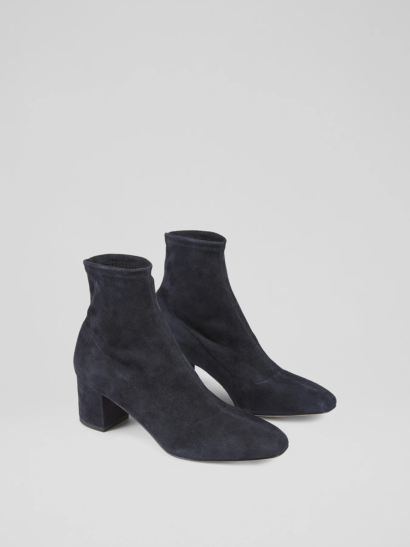 Grove Navy Low Block Stretch Ankle Boots - Image 2
