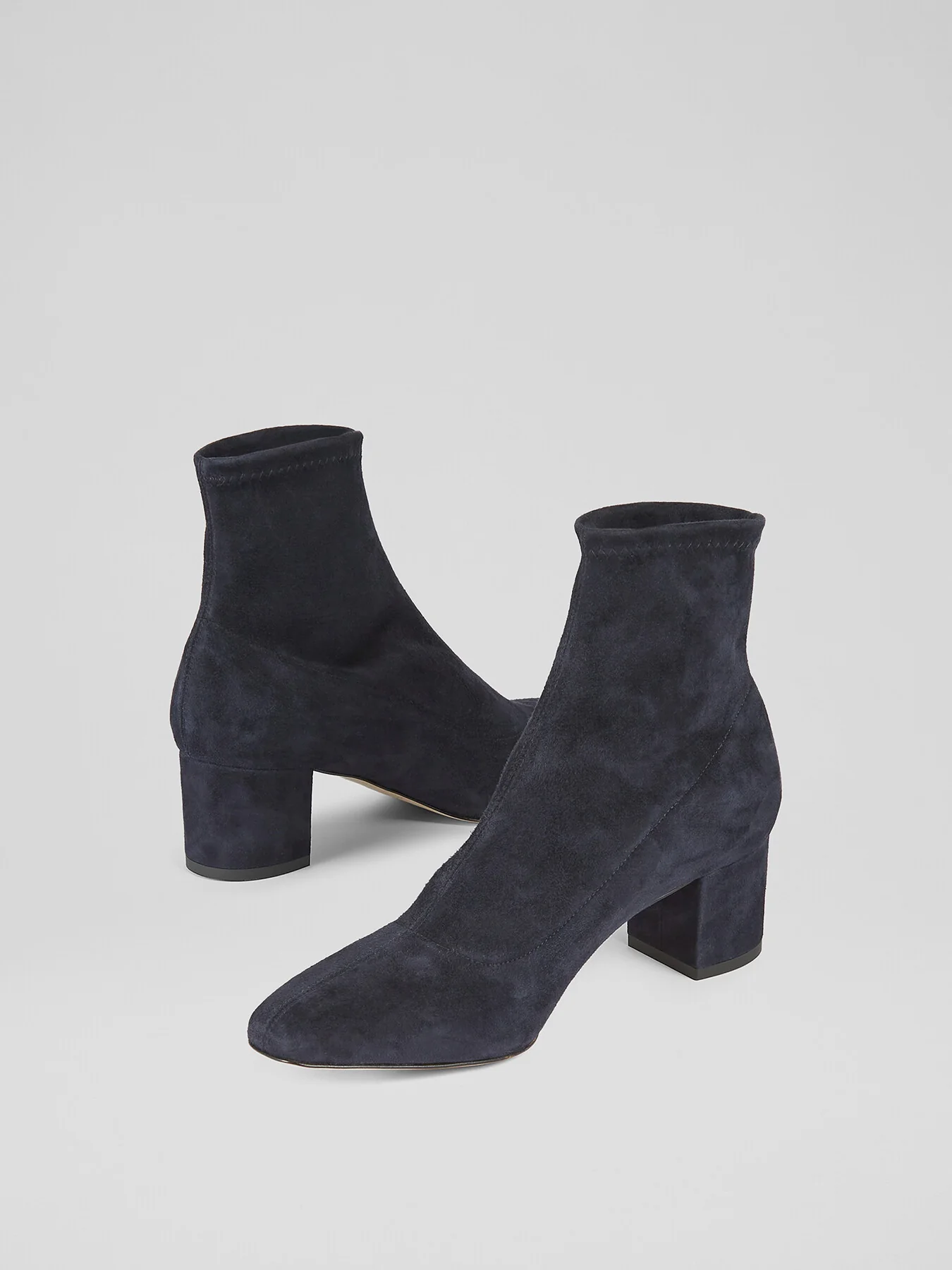 Grove Navy Low Block Stretch Ankle Boots - Image 3