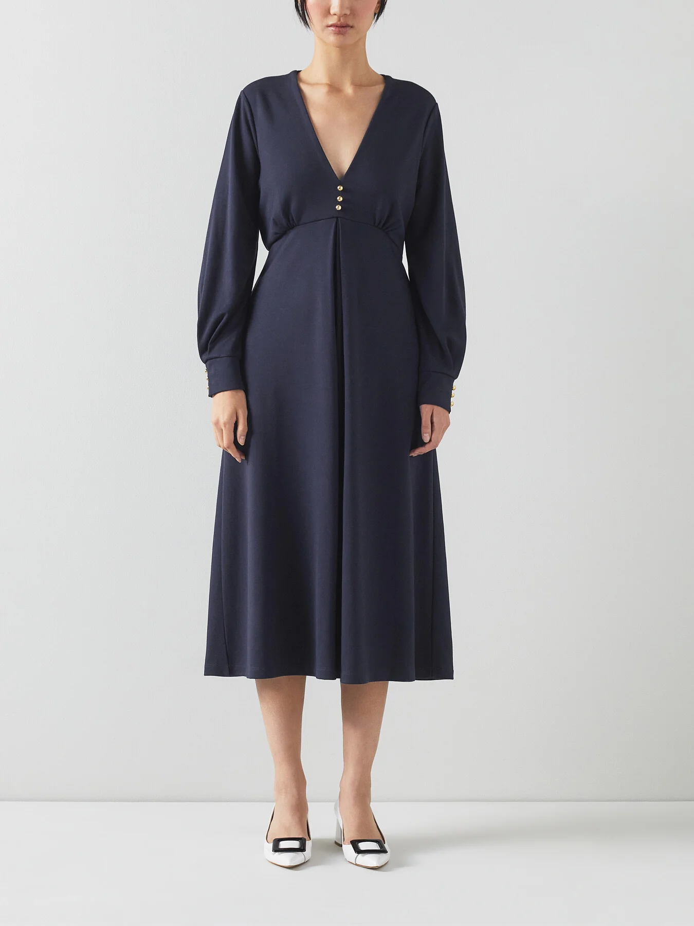 Jenny Navy Lenzing™ Ecovero™ Viscose Blend Dress - Image 2