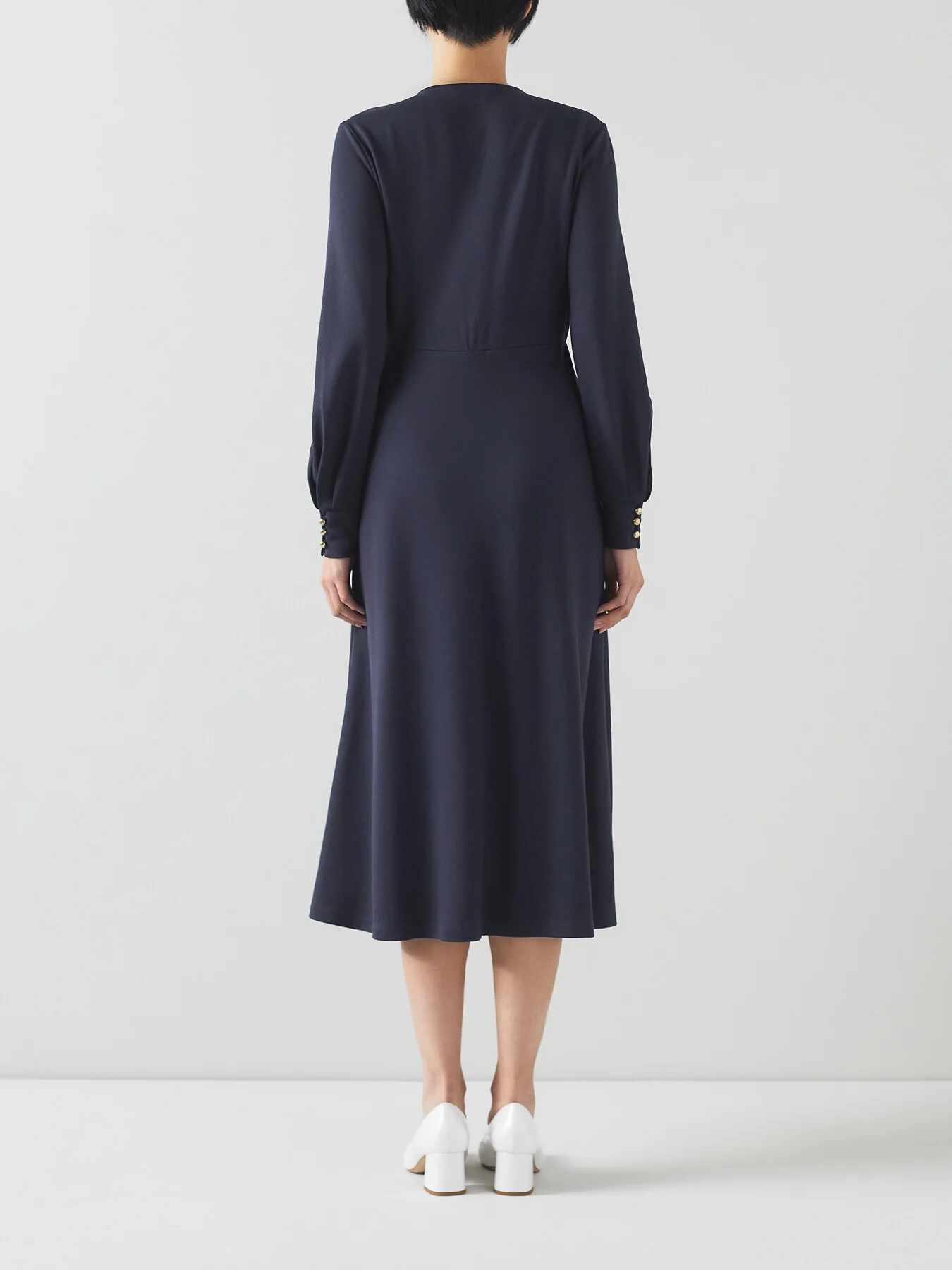 Jenny Navy Lenzing™ Ecovero™ Viscose Blend Dress - Image 3