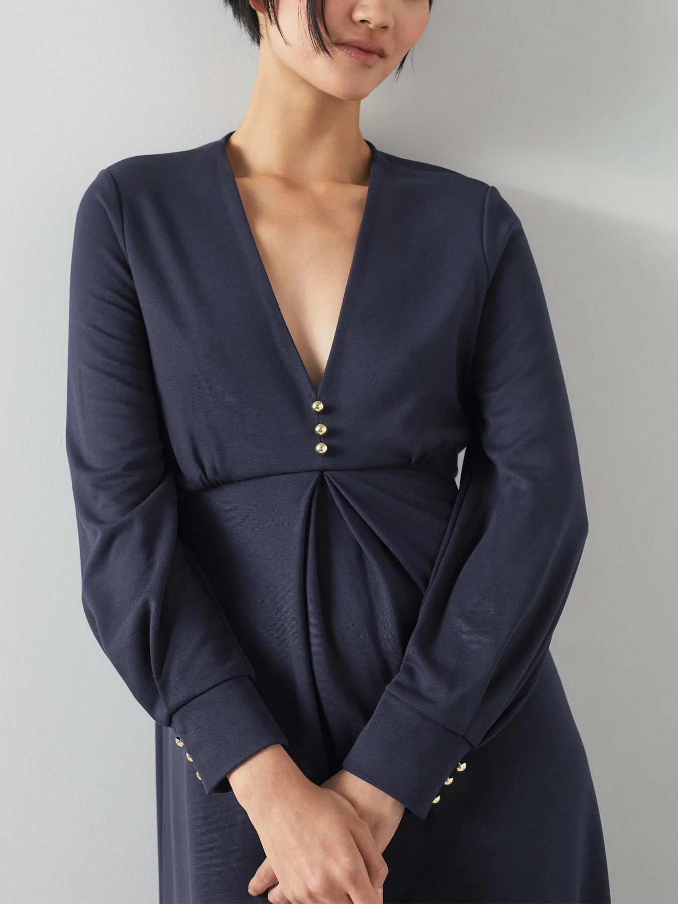 Jenny Navy Lenzing™ Ecovero™ Viscose Blend Dress - Image 4