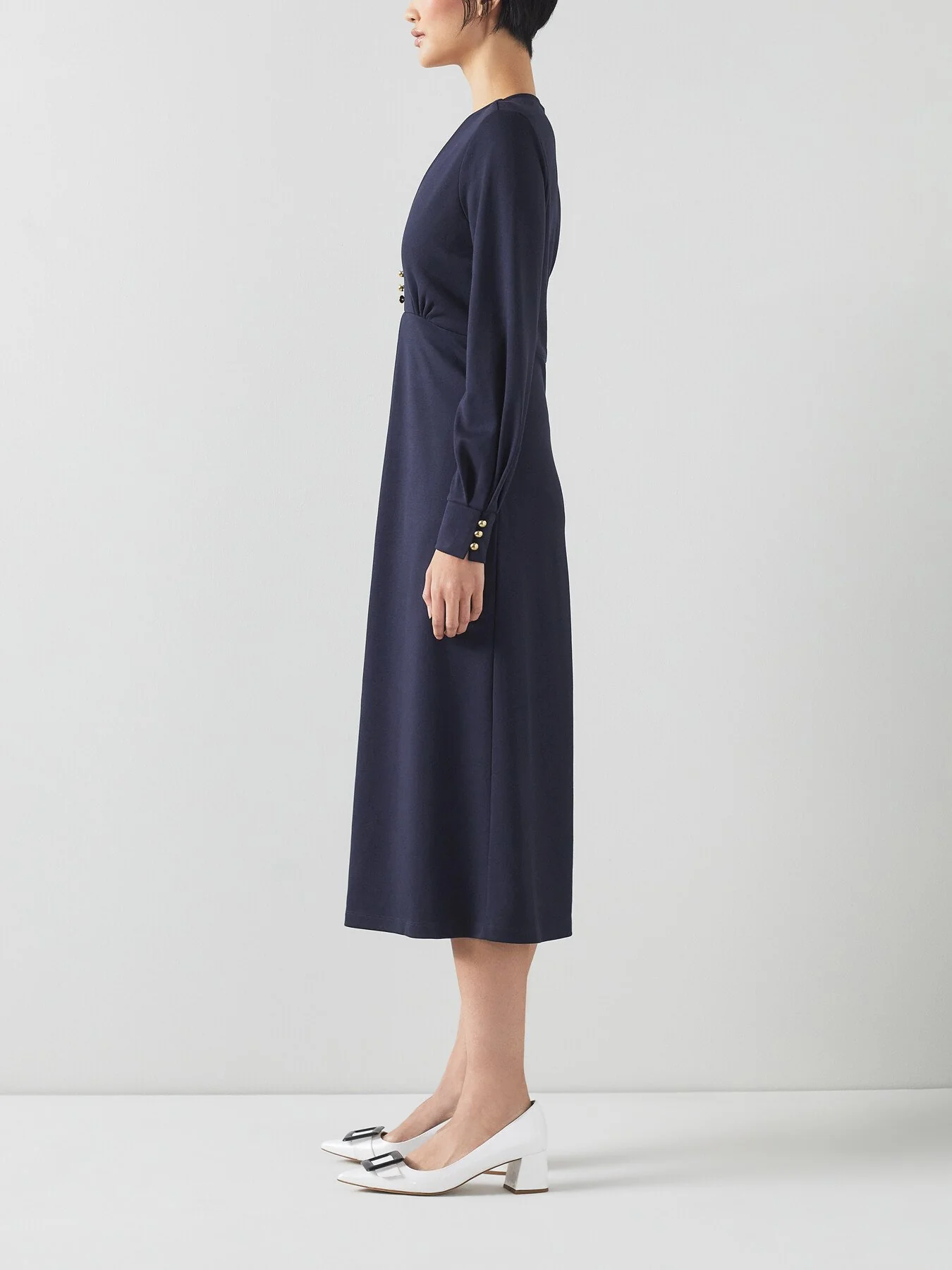 Jenny Navy Lenzing™ Ecovero™ Viscose Blend Dress - Image 5