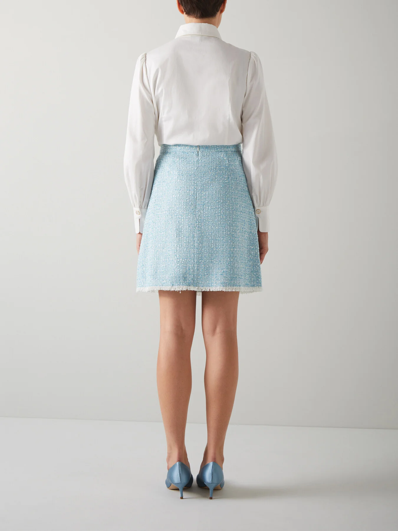 Karis Italian Recycled Cotton Blend Tweed Skirt - Image 3
