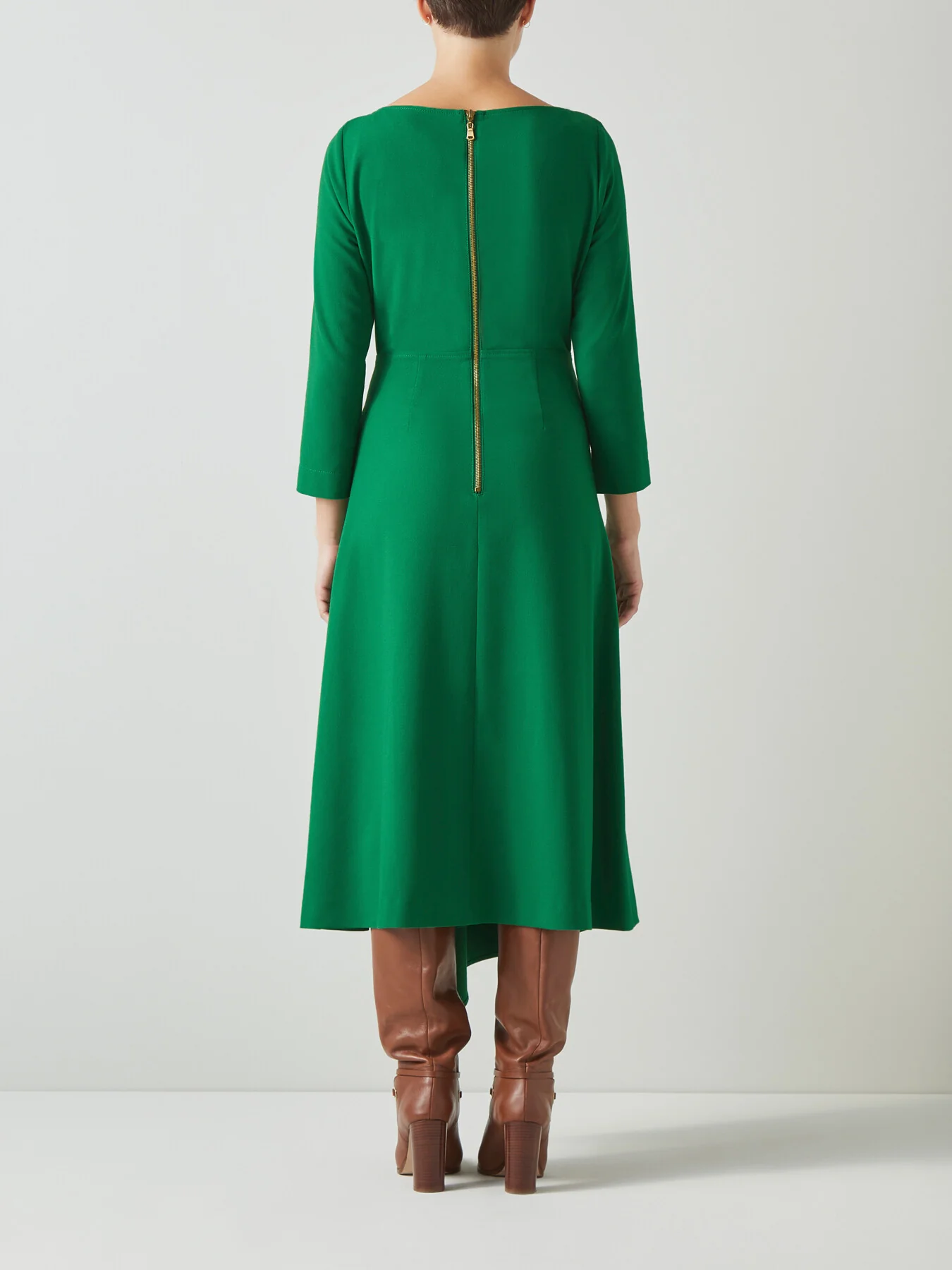 Le Green Crepe Fit And Flare Dress - Image 4