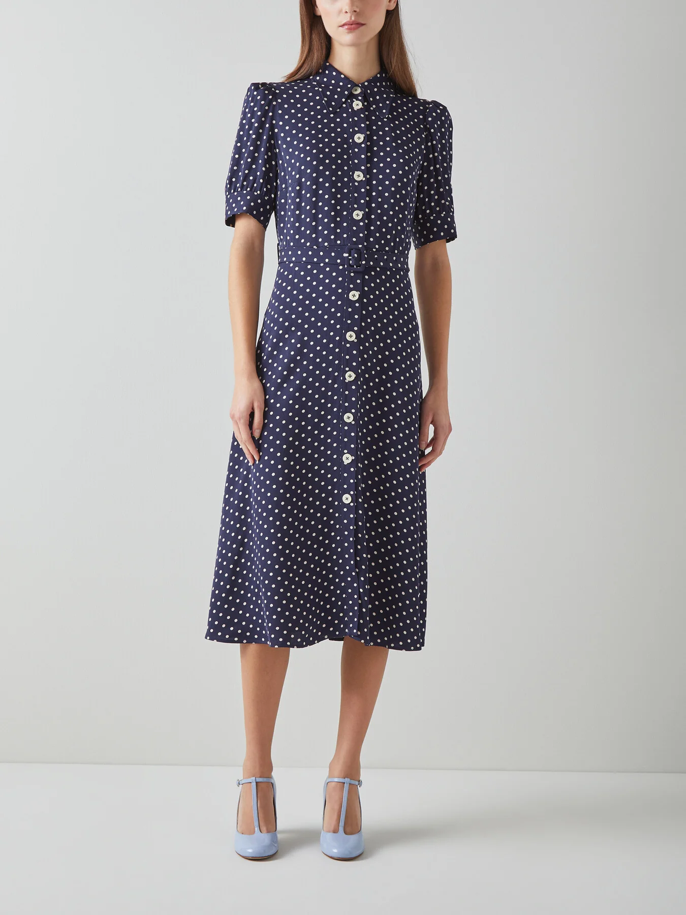 Valerie Navy And Cream Shirt Dress - Image 5