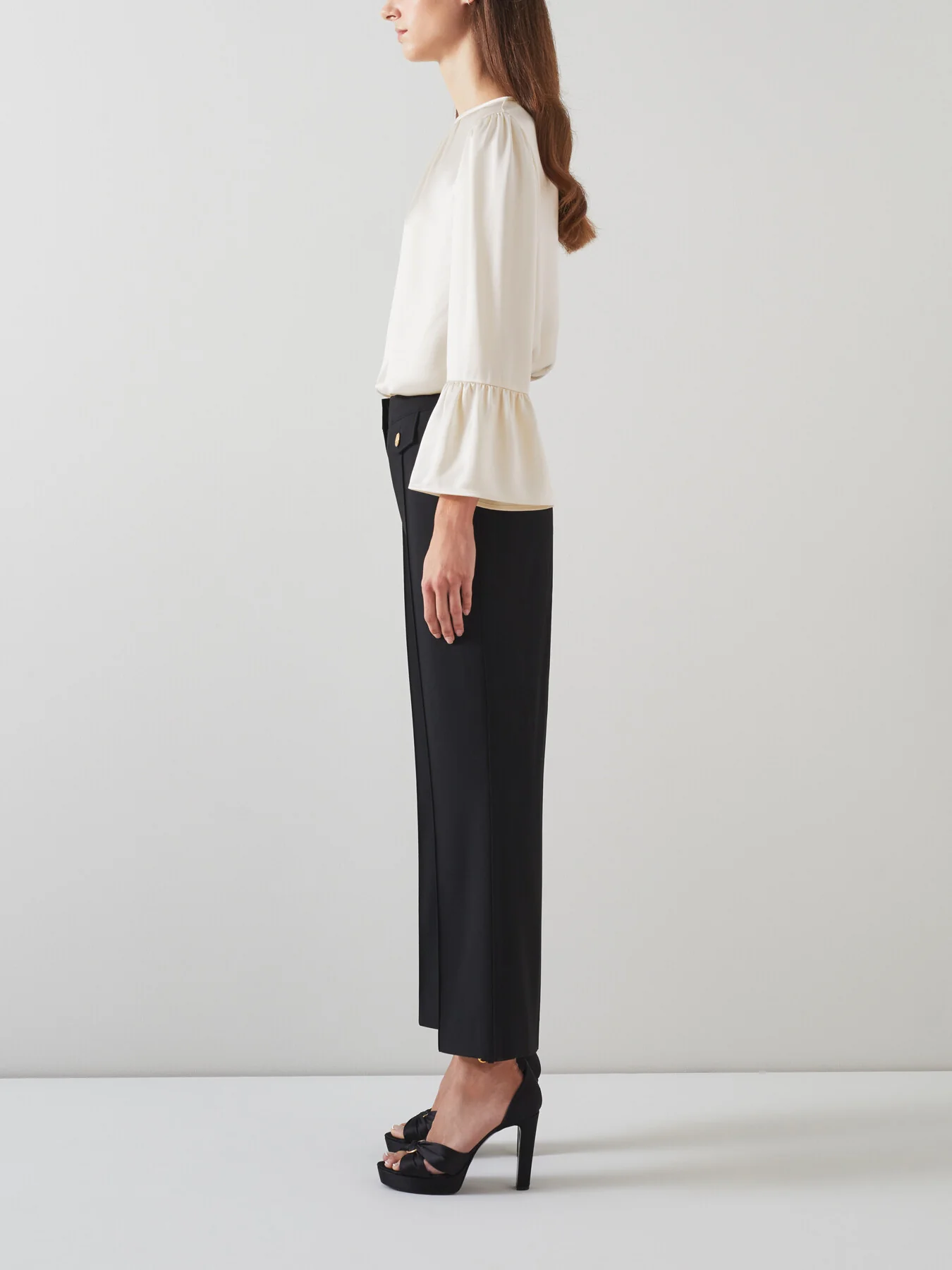 Agnes Birch Satin Top With Frill Cuff - Image 2