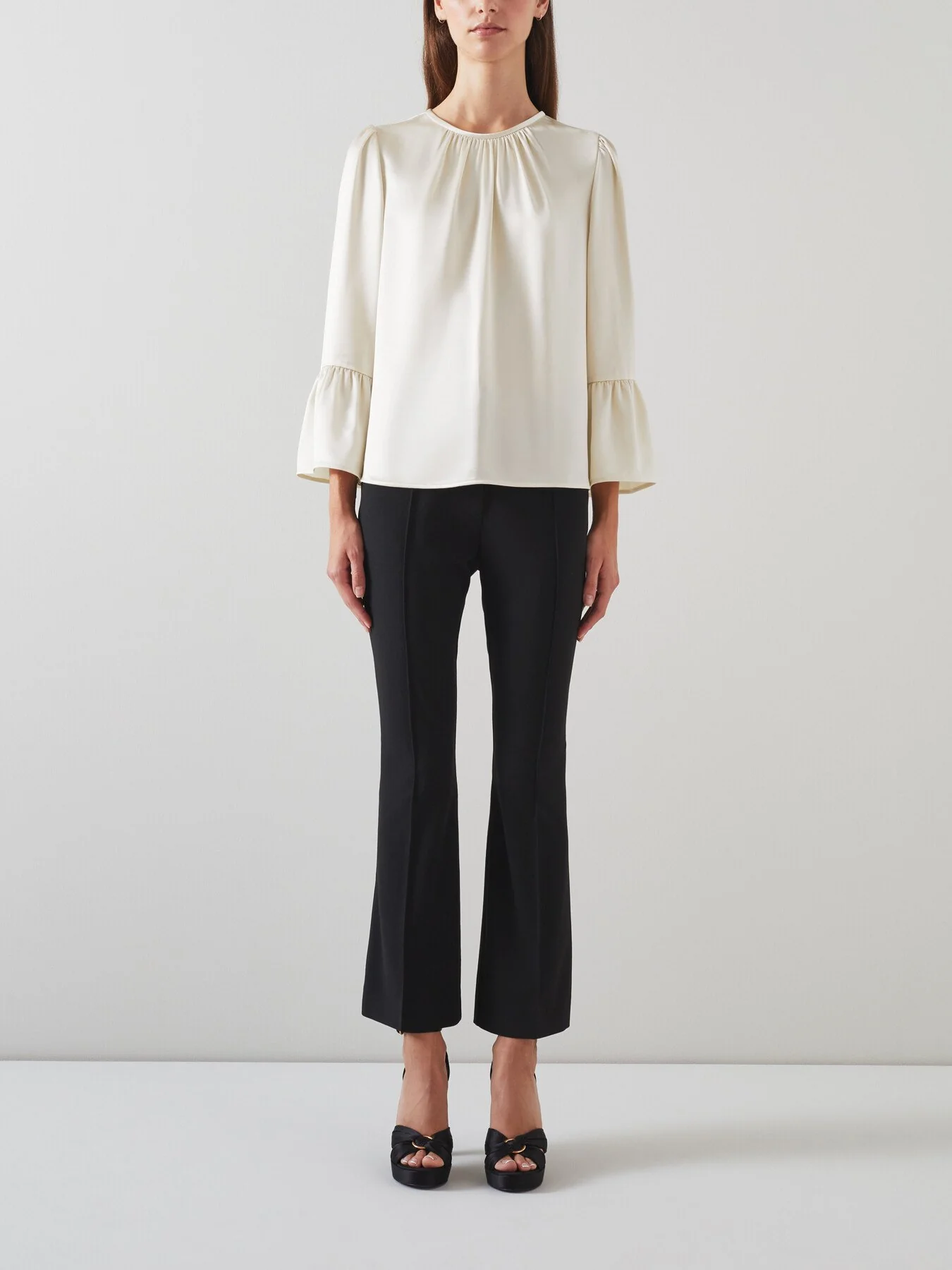 Agnes Birch Satin Top With Frill Cuff - Image 4