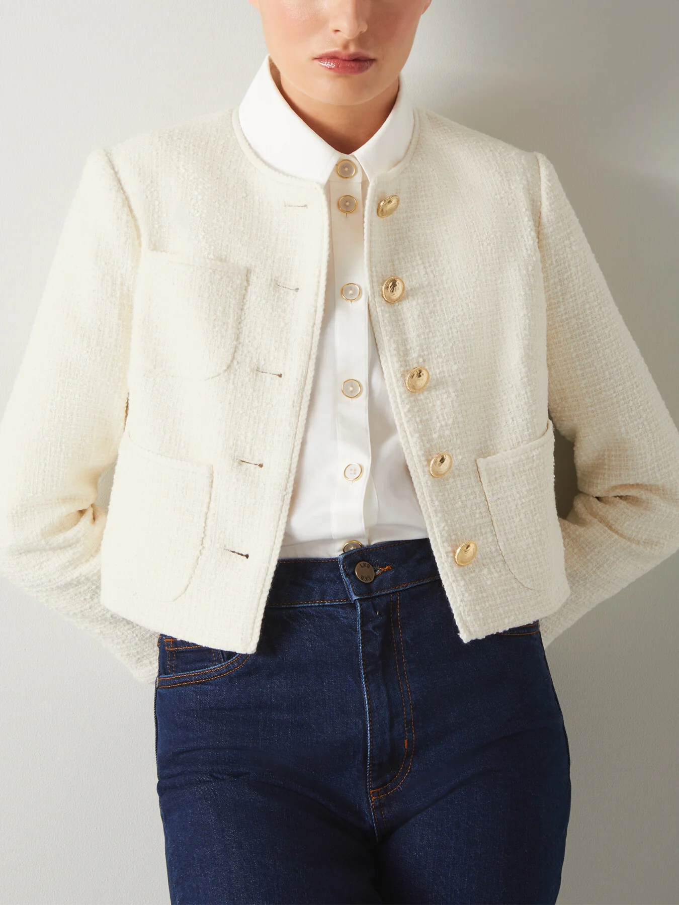 Alexa Recycled Cotton-Blend Italian Tweed Jacket - Image 4