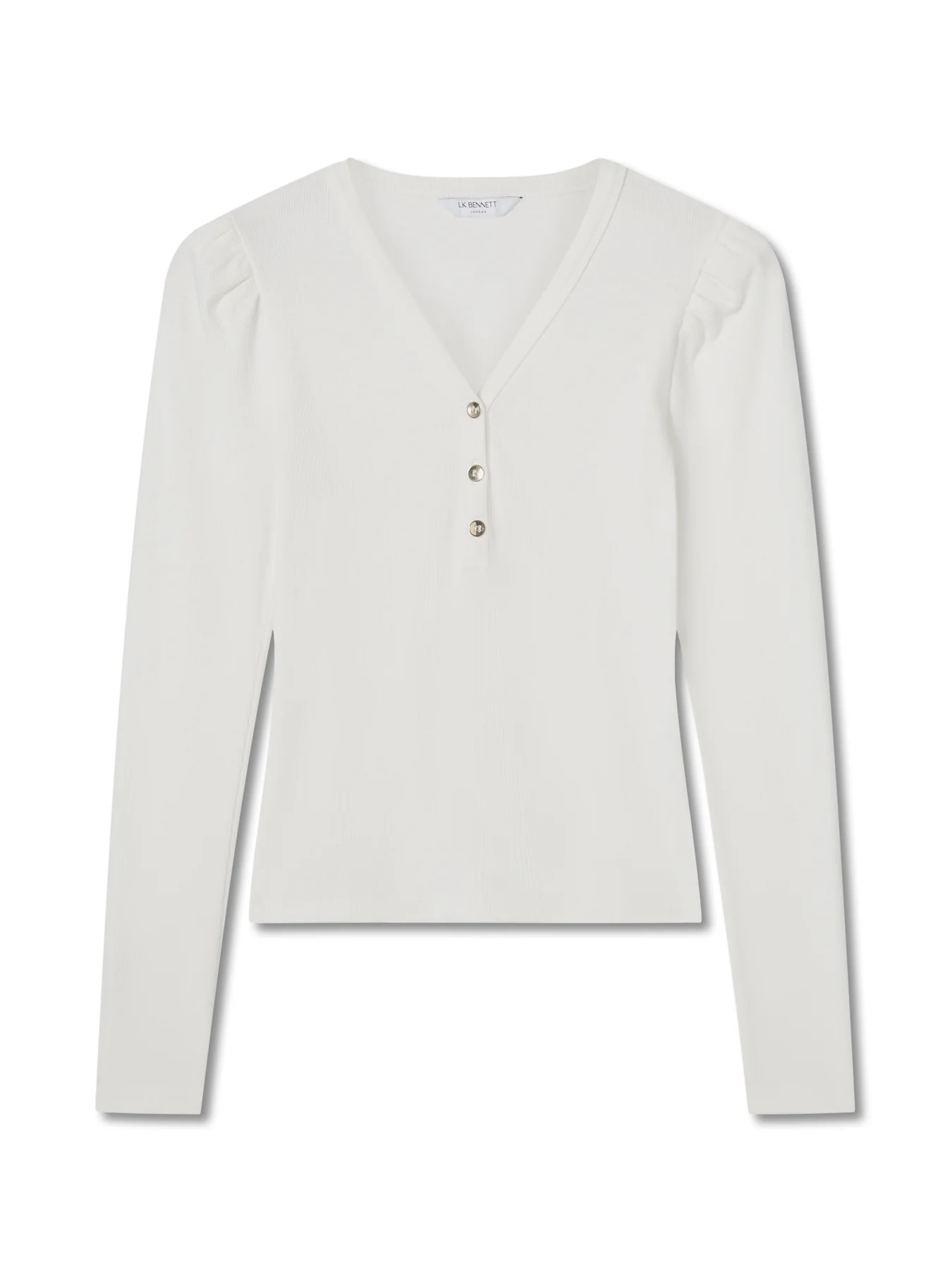 Carla Ivory Cotton Blend Henley Top