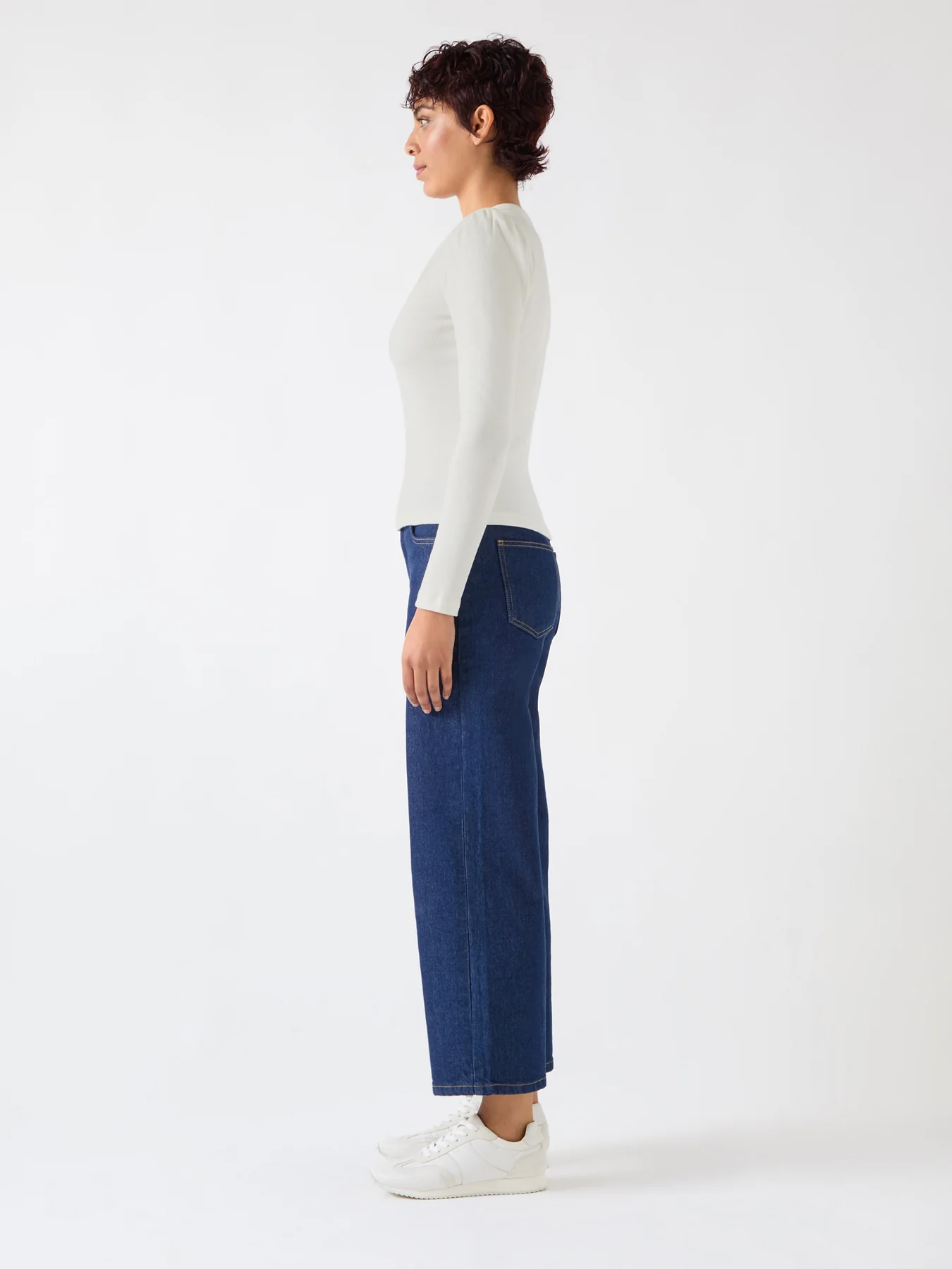 Carla Ivory Cotton Blend Henley Top - Image 3