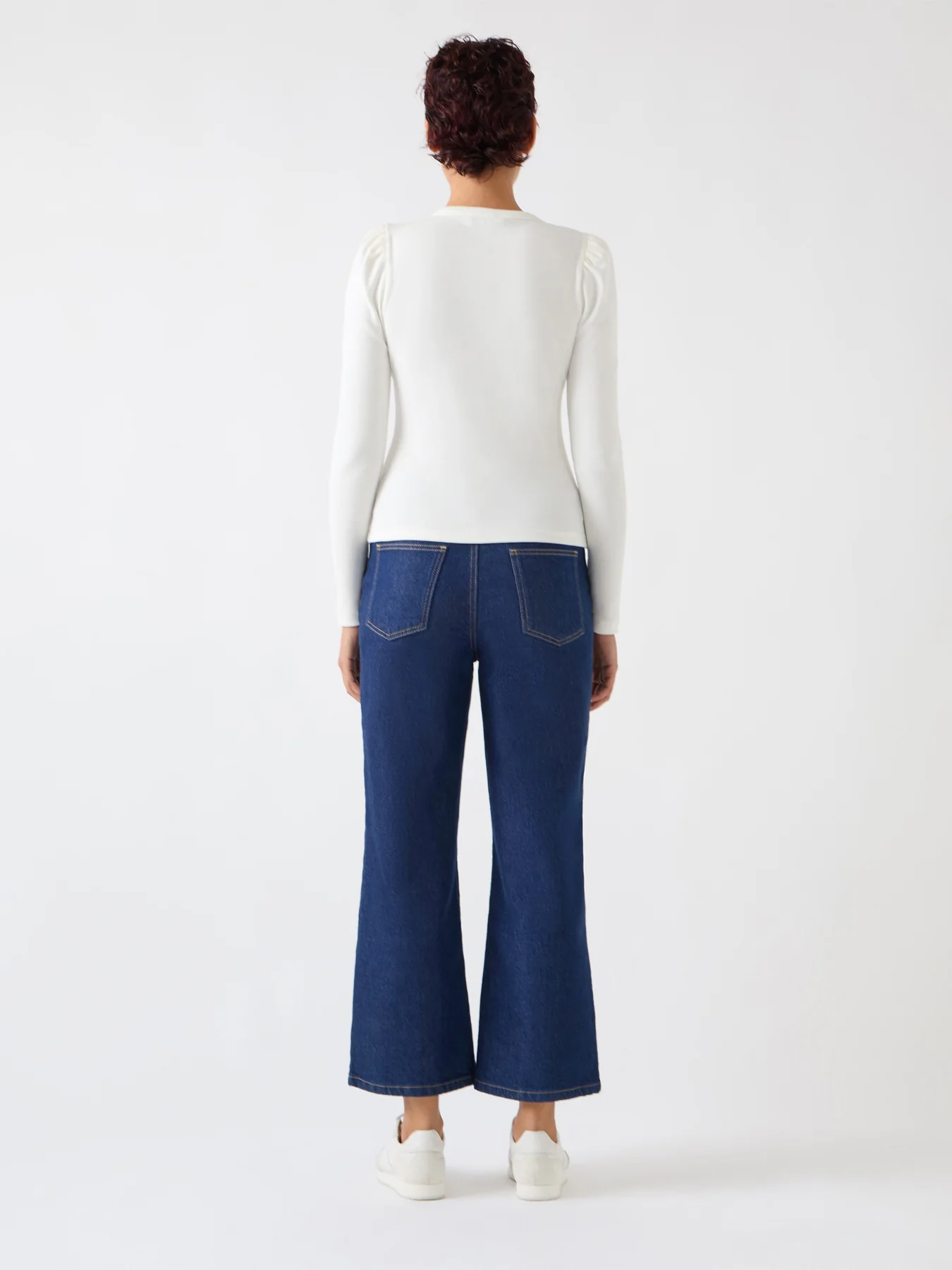 Carla Ivory Cotton Blend Henley Top - Image 4