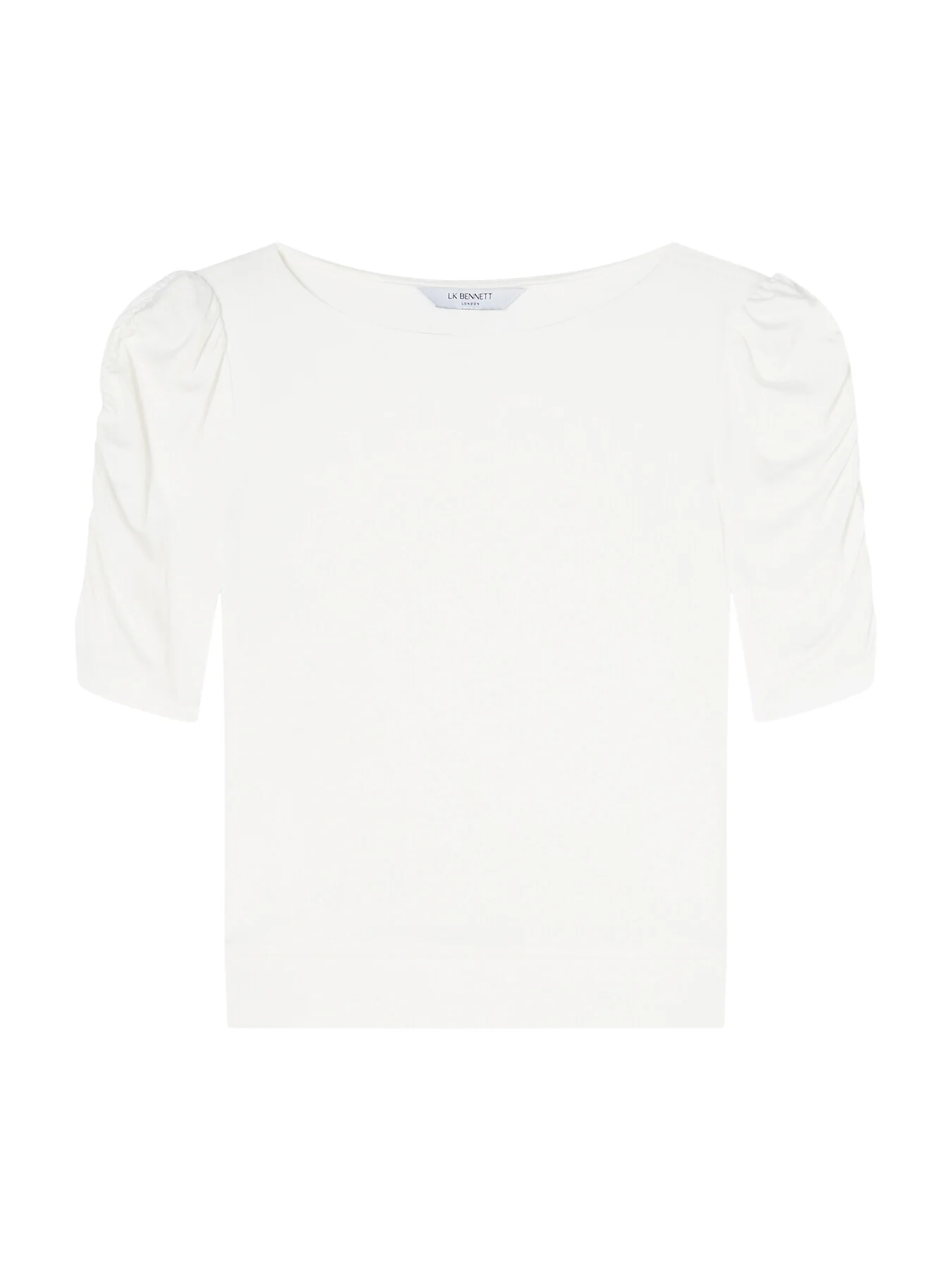 Diana Ecru Rouched 3/4 Sleeve Knit
