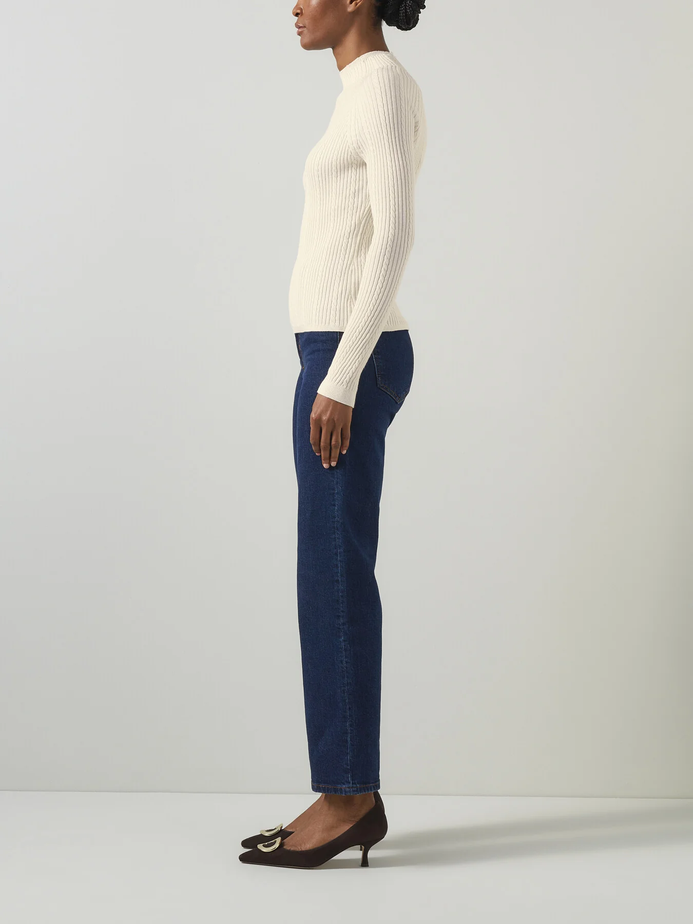 West Coconut Milk Cable Stitch Sweater - Image 2
