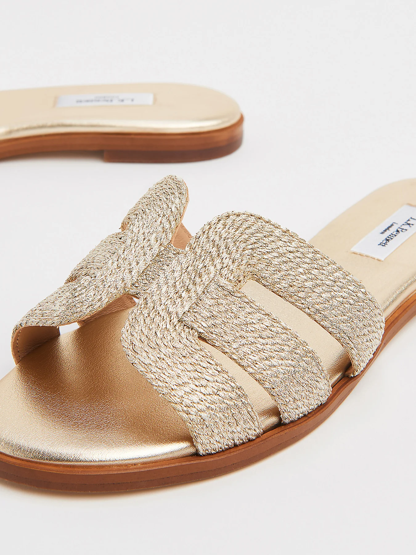Metallic Riley Flat Sandals - Image 2