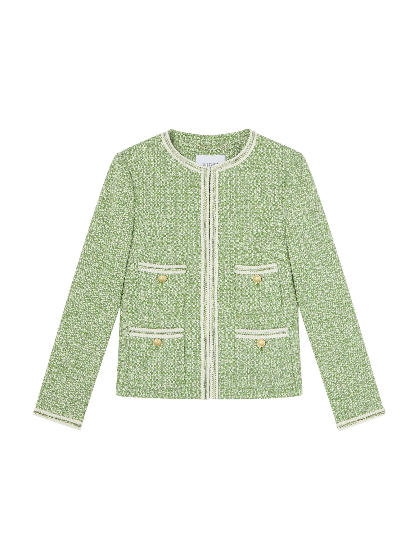 Charlie Treetop & Birch Cotton Blend Tweed And Trim Jacket