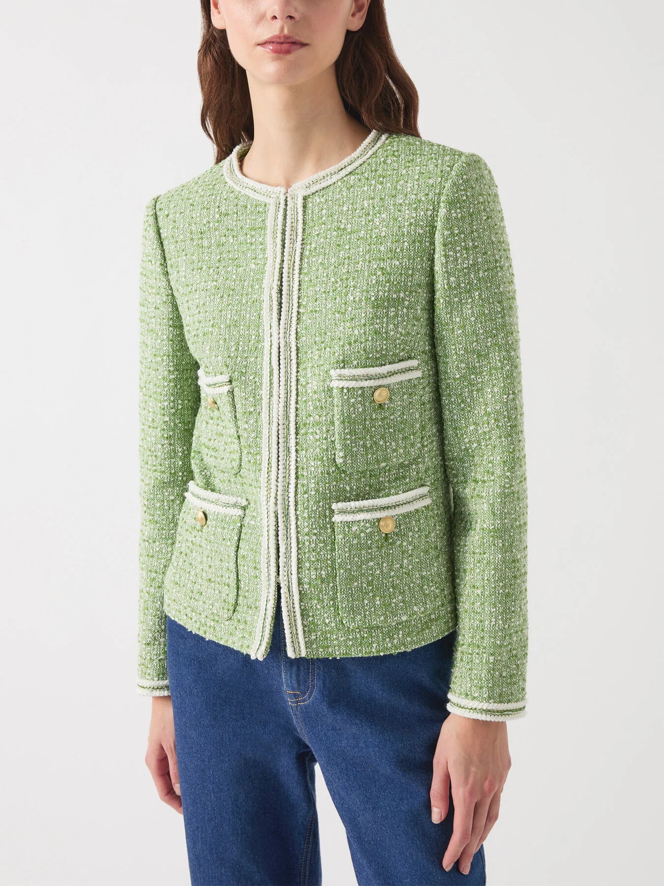 Charlie Treetop & Birch Cotton Blend Tweed And Trim Jacket - Image 2