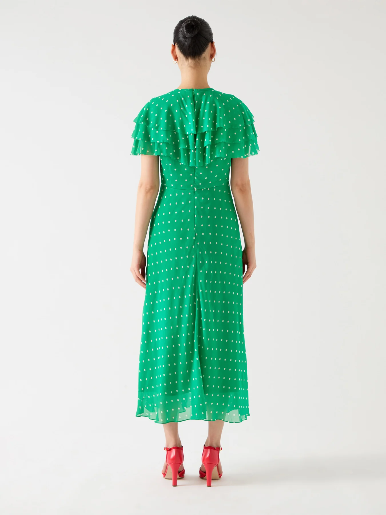 Ellen Green & Birch Polka Dot Print Dress - Image 4