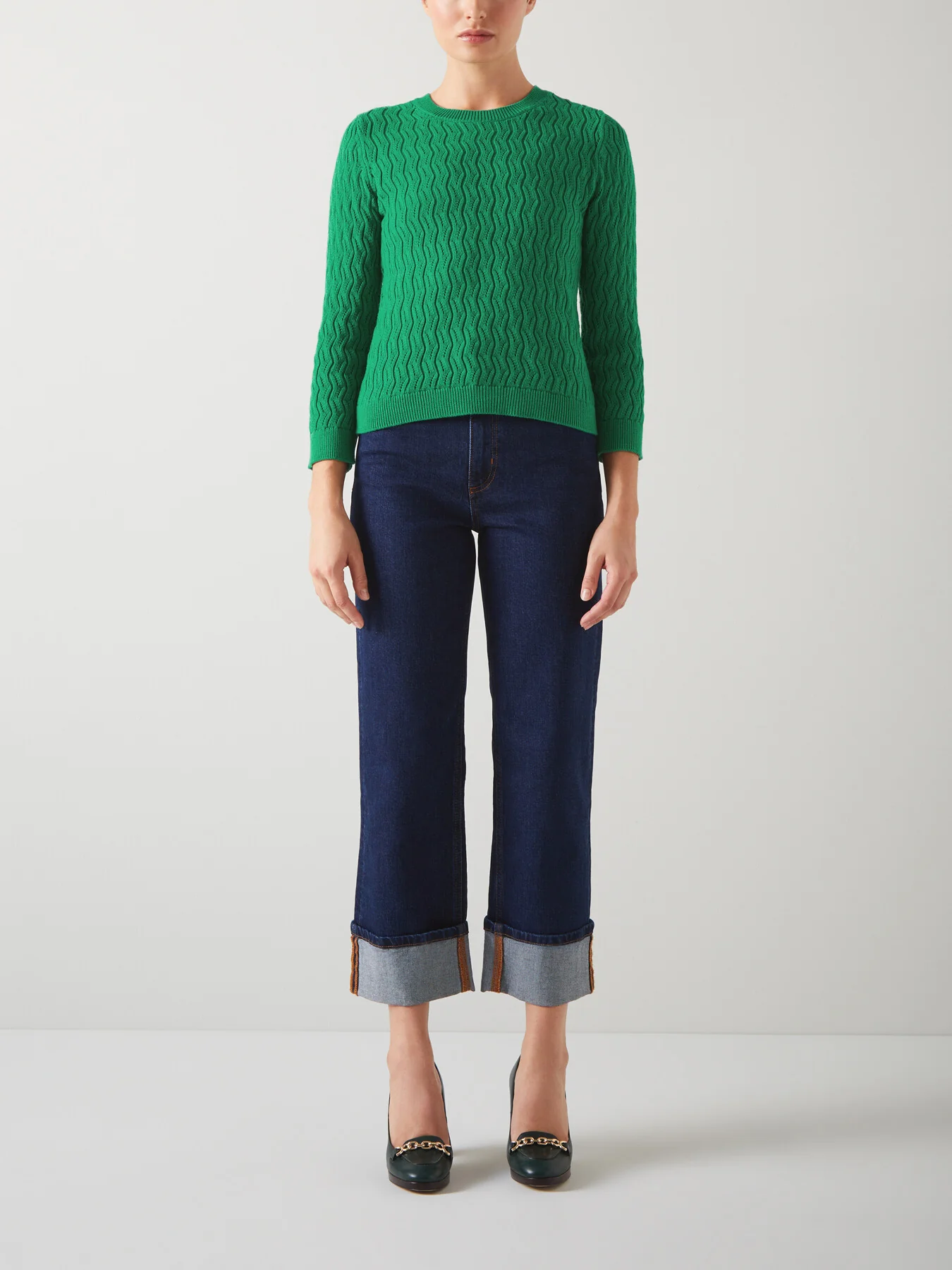 Keaton Cotton Open-Weave Jumper - Image 2