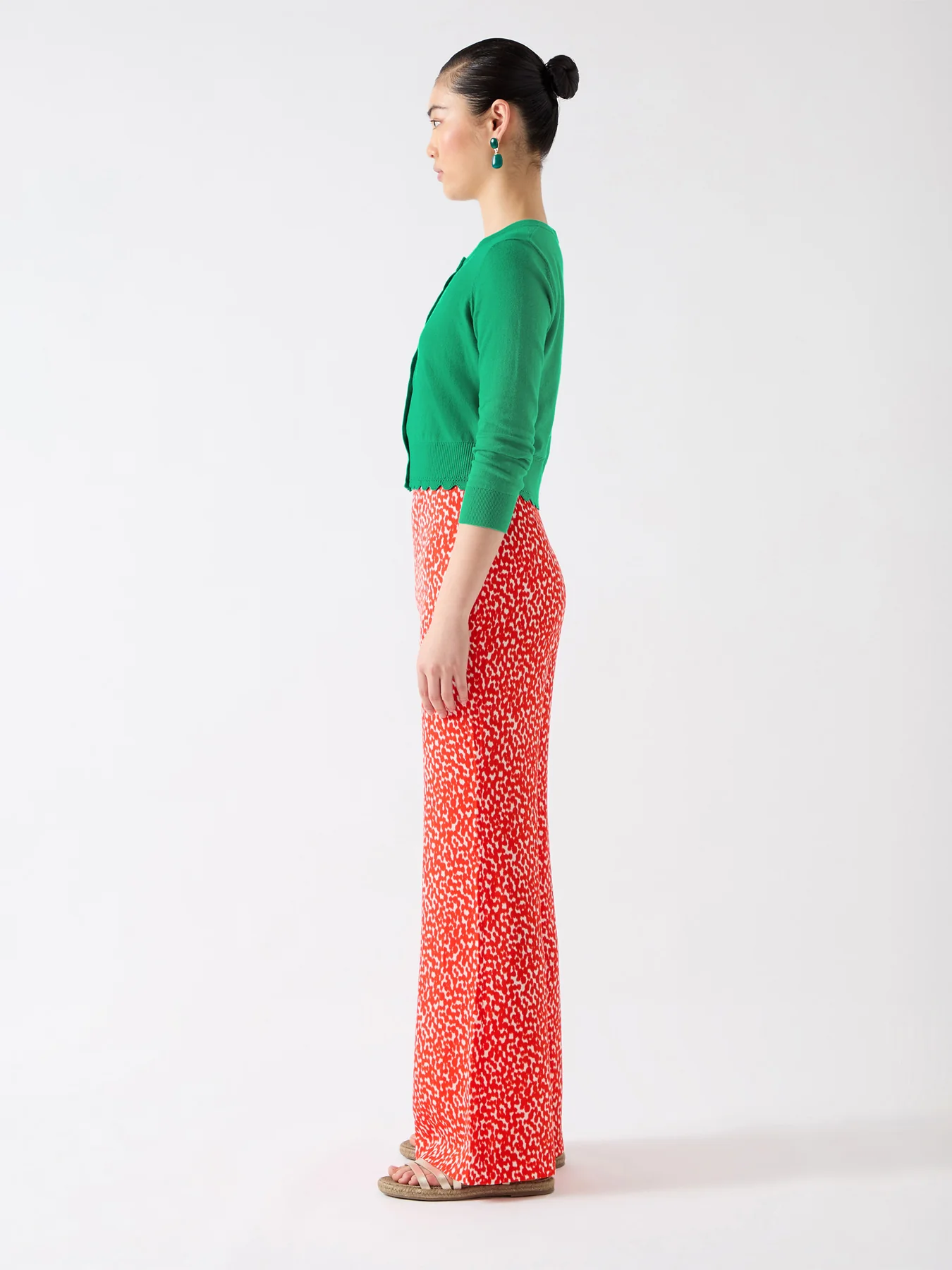 Vanessa Green Cotton Pointelle Detail Cardigan - Image 3