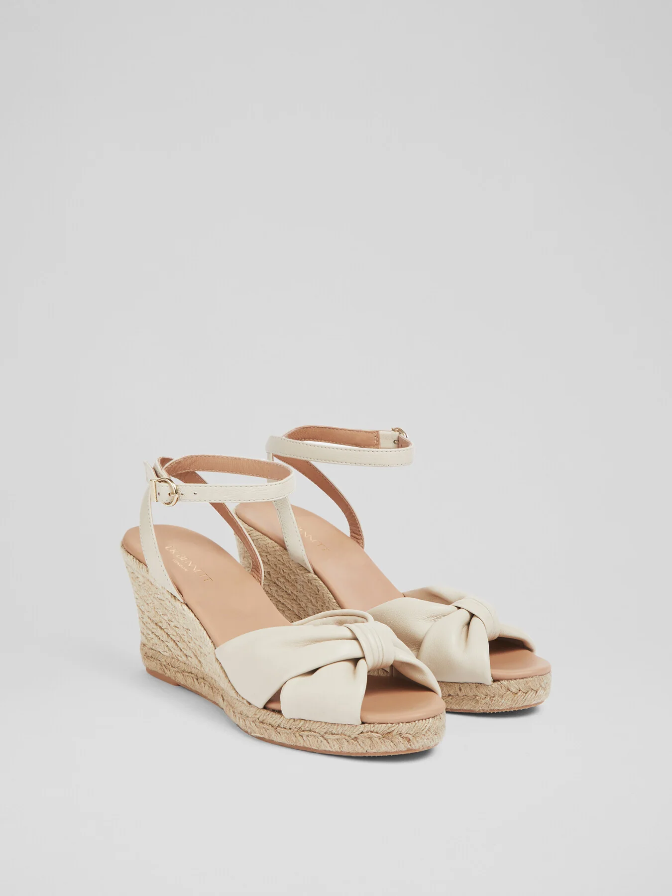 Angela Cream Leather Espadrille Sandals - Image 2