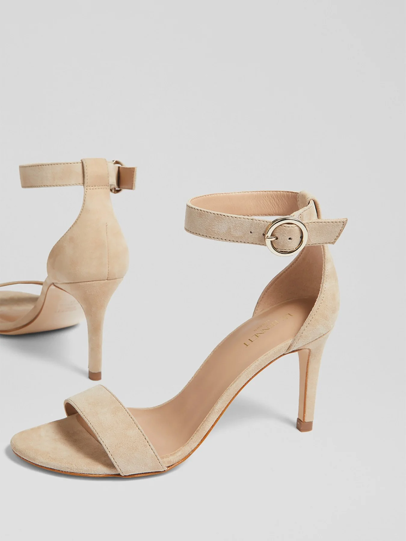 Ivy Beige Suede Single Strap Sandals - Image 4