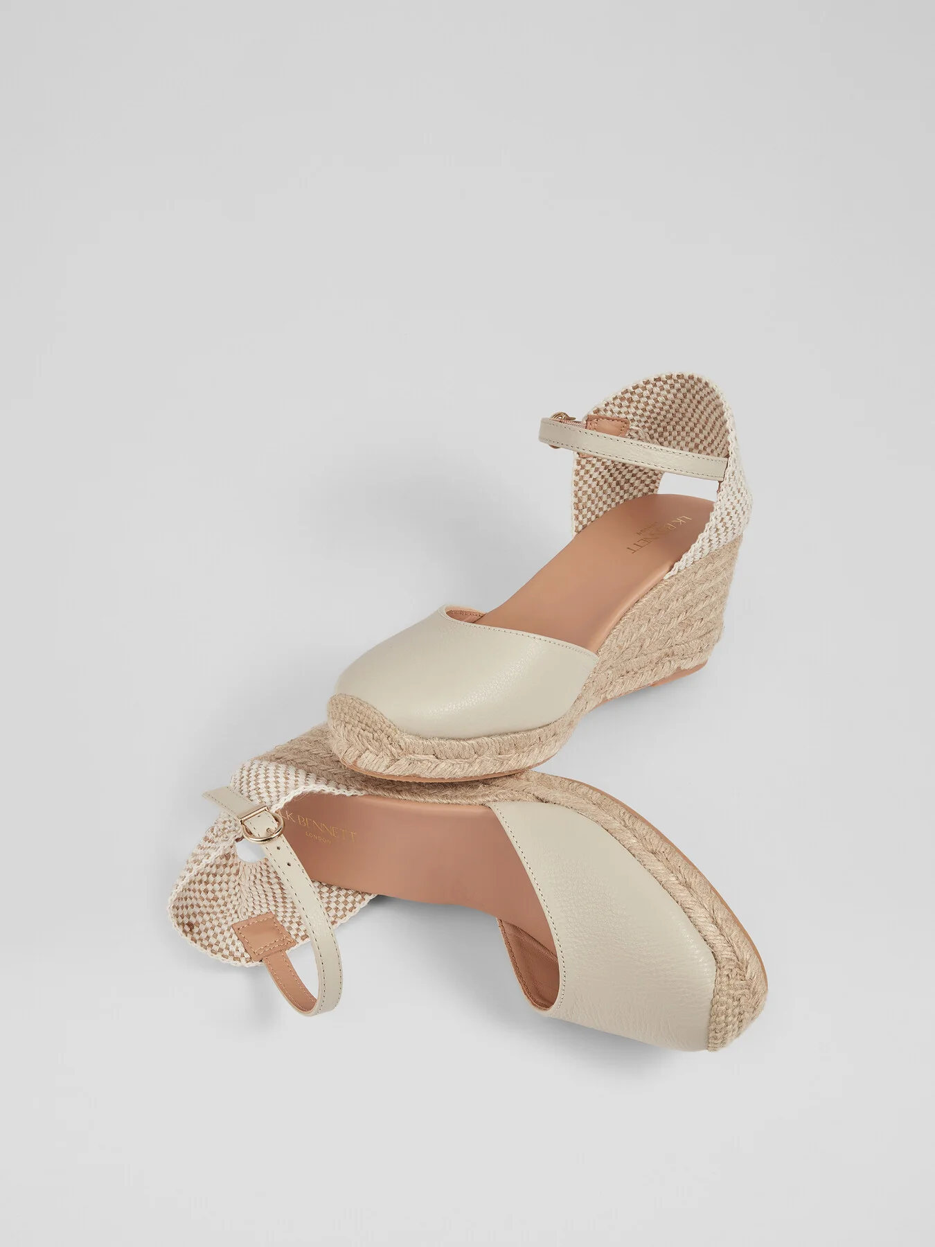 Marissa Cream Leather Ankle Strap Espadrilles - Image 3