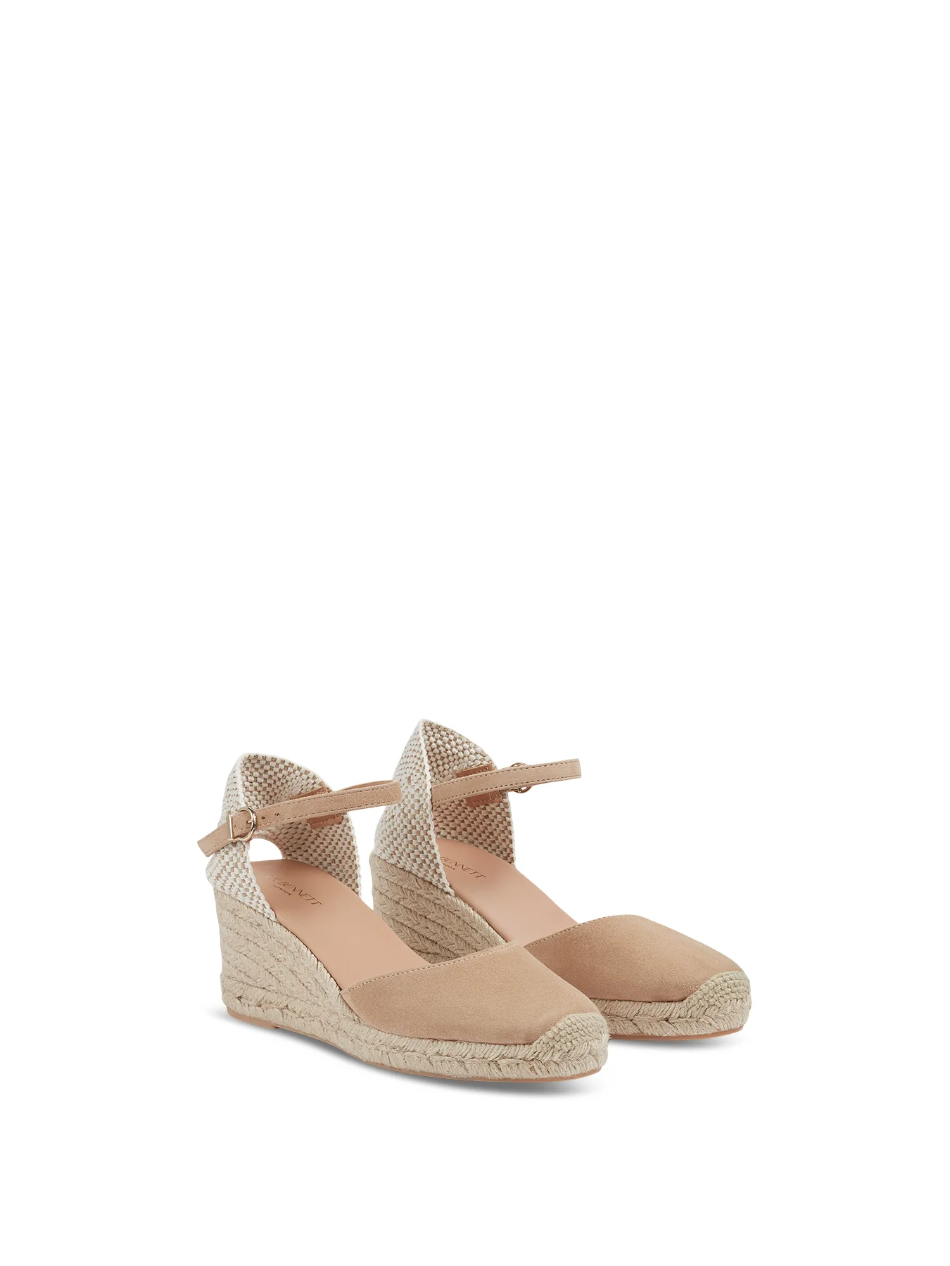 Neutral Marissa Beige Suede Ankle Strap Espadrilles - Image 2
