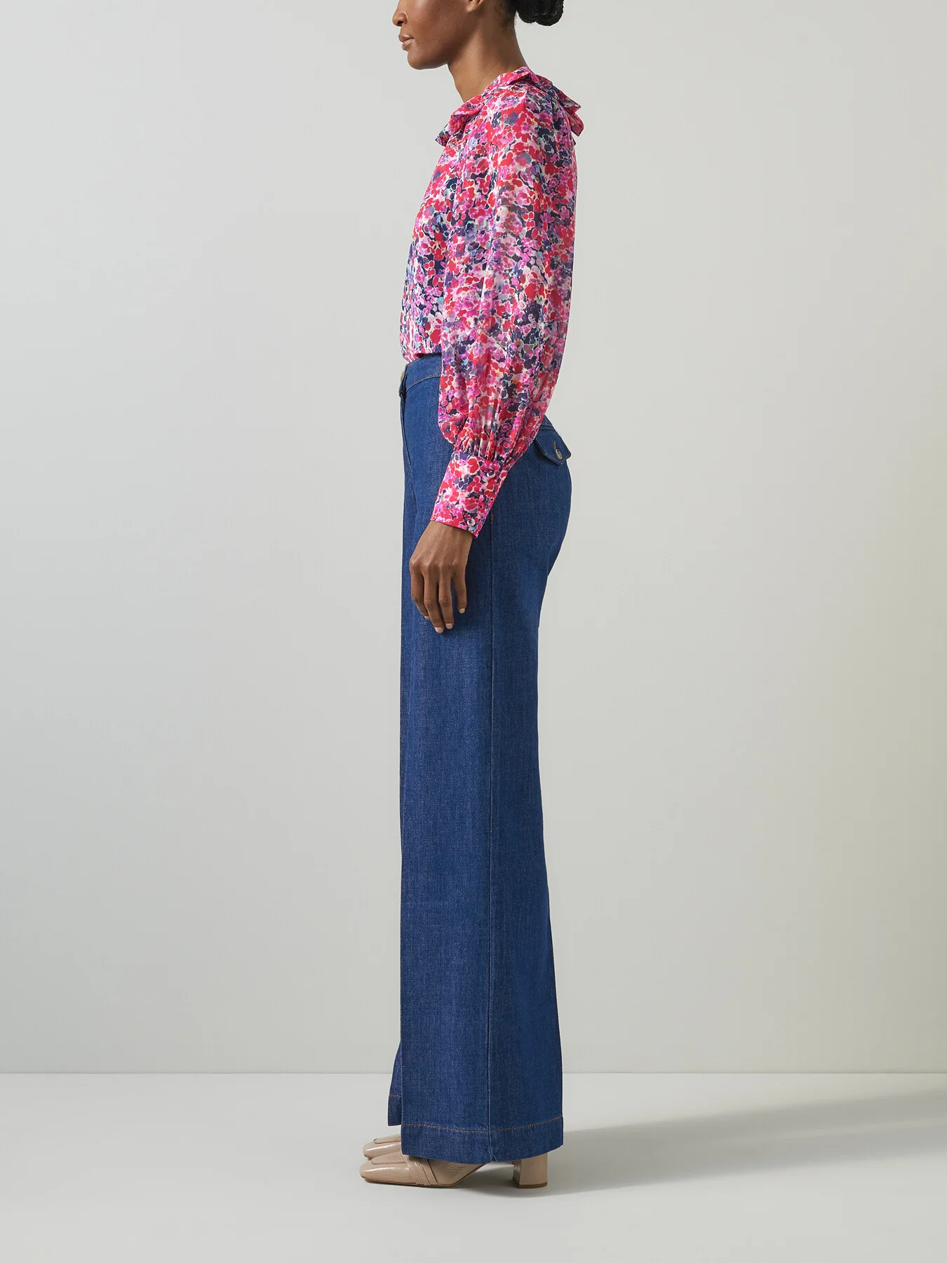 Erin Multi Watercolor Floral Blouse - Image 2