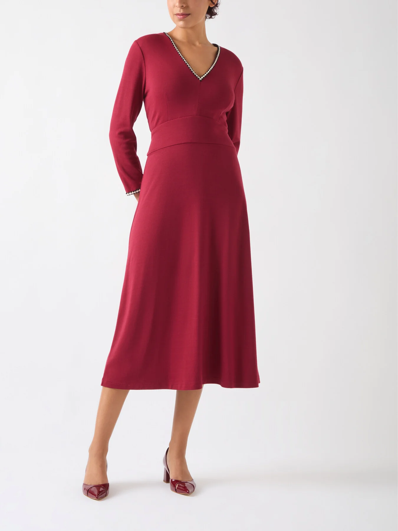 Astrid Rio Viscose Blend Contrast Trim Ponte Dress - Image 2