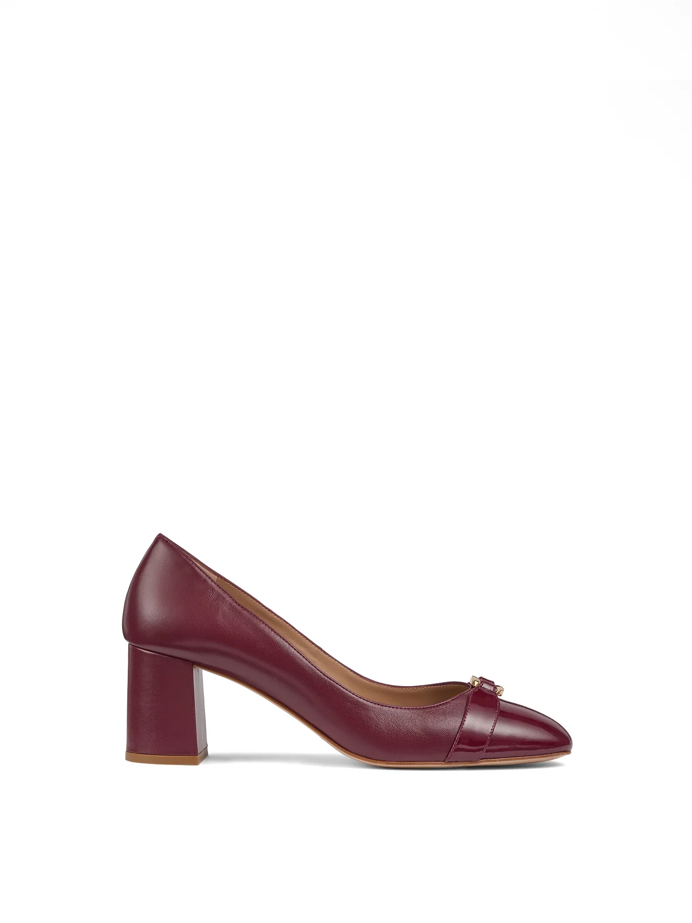 Oloid Plain Block Heel Courts Red